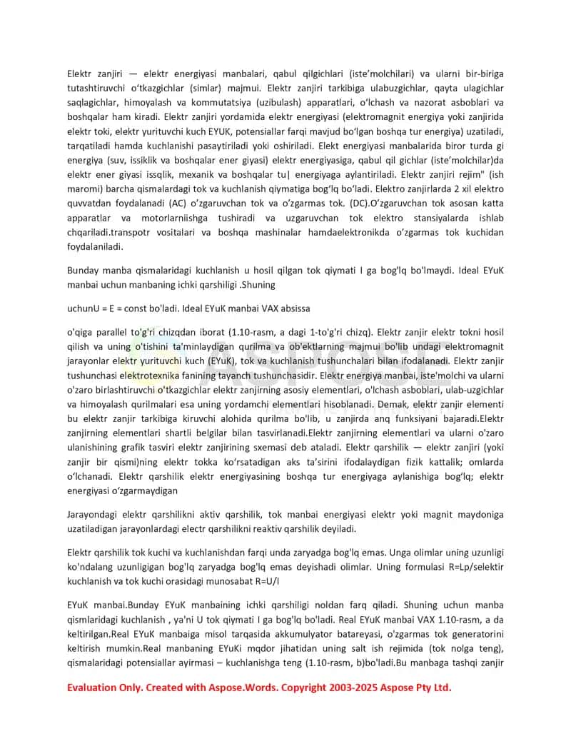 Elektr zanjiri va uning elementlari haqida taqdimot 2