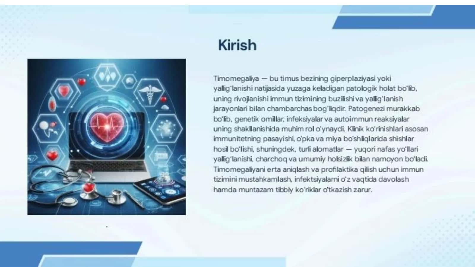 Timomegaliya patogenezi va klinik ko’rinishlari va ularning profillaktikasi 3