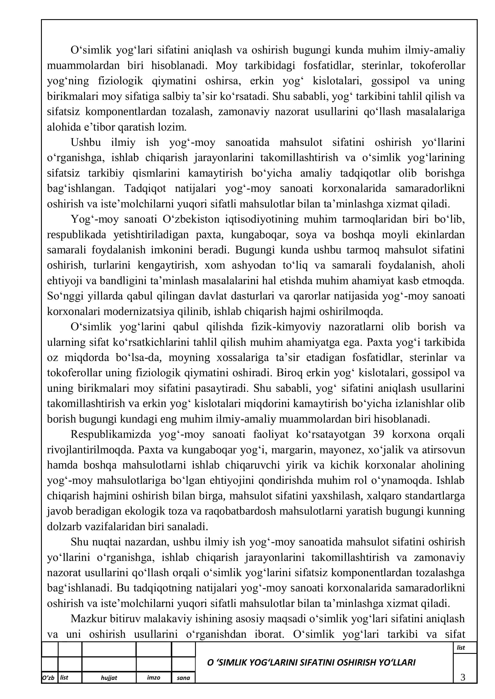 O ‘SIMLIK YOG‘LARINI SIFATINI OSHIRISH YO‘LLARI 3