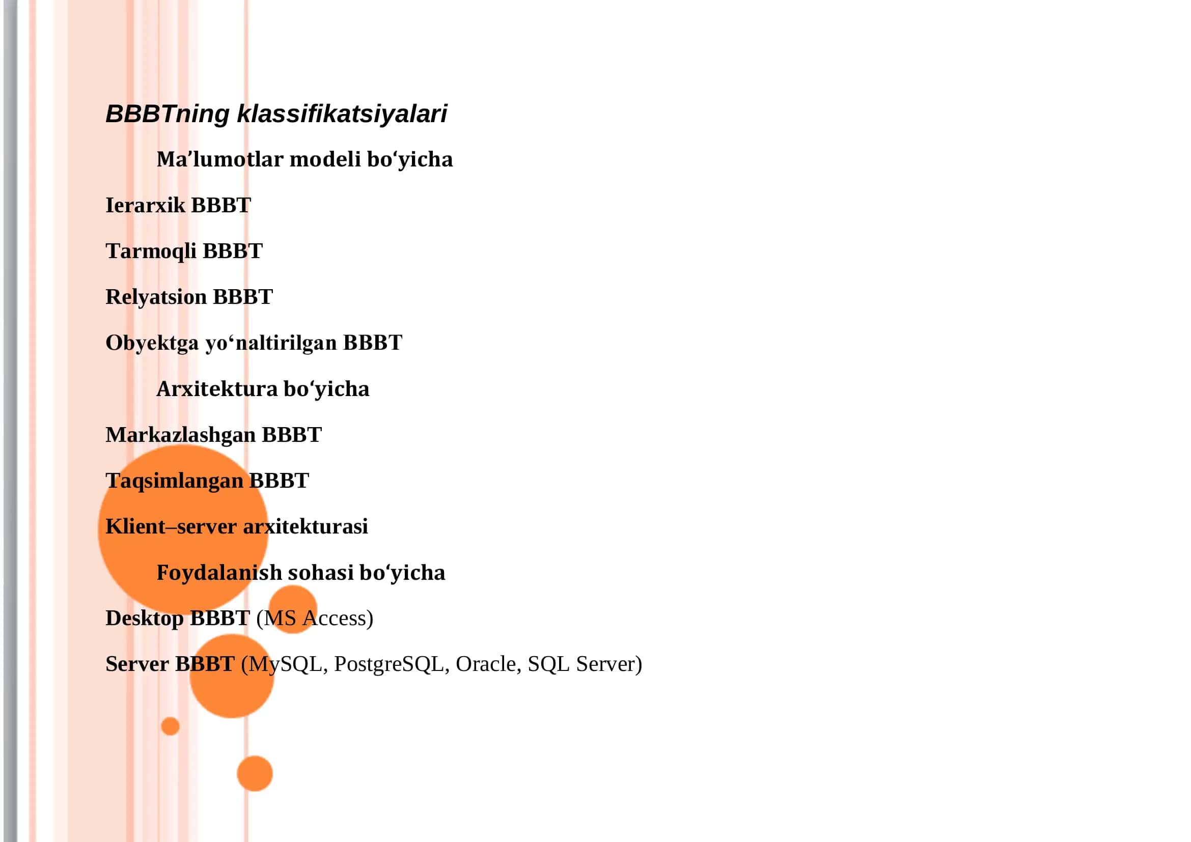 BBBT Ma‘lumotlar bazasini boshqarish tizimi 3