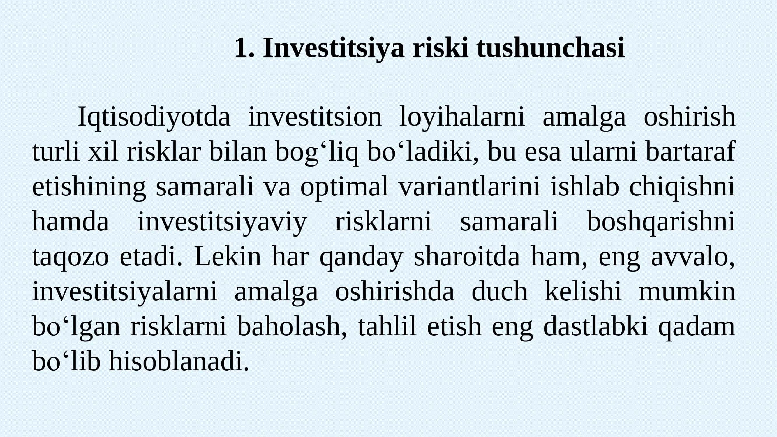 Investitsiya riski 3