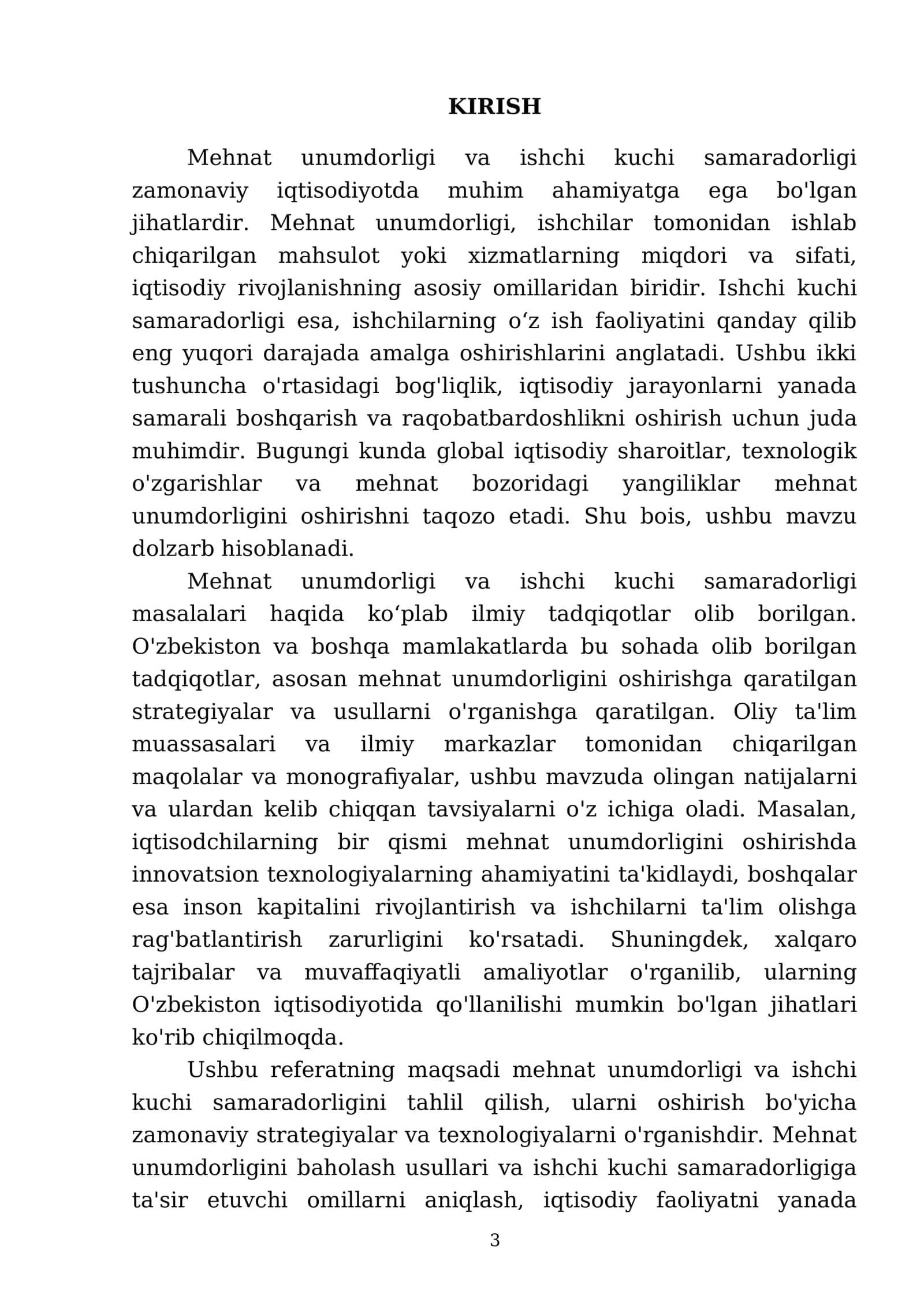 Mehnat unumdorligi va ishchi kuchi samaradorligi 3
