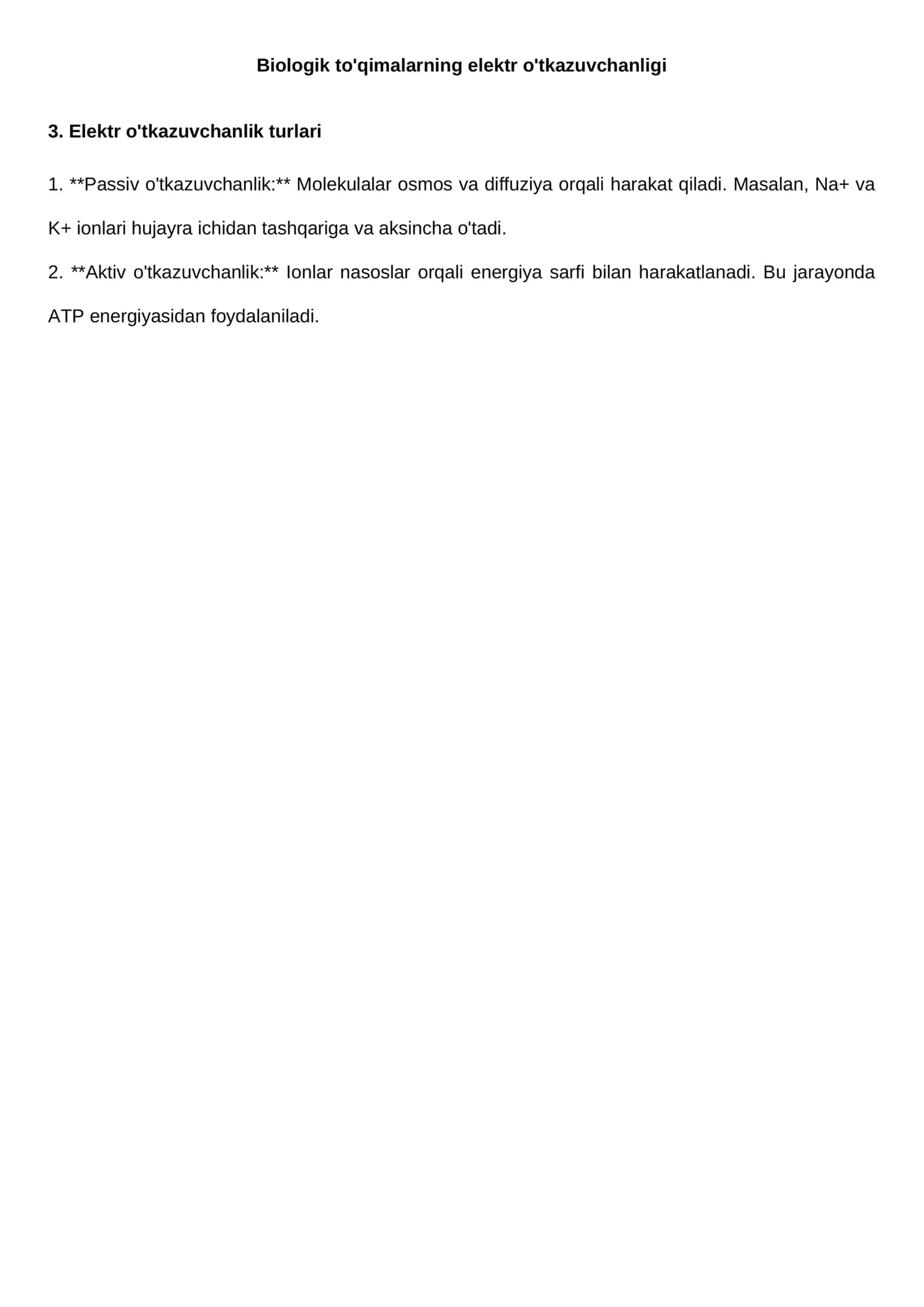 Biologik to'qimalarning elektr o'tkazuvchanligi 3