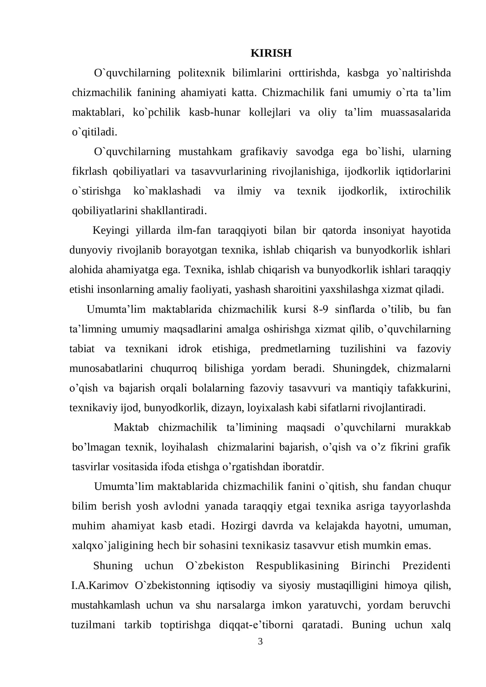 Chizmachilikdan topshiriqlarni bajarishda o’quvchilar grafik madaniyatini rivojlantirish 3