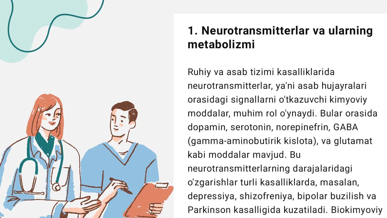 Ruhiy va asab tizimi kasalliklari kelib chiqish mexanizmlarining biokimyoviy aniqlash yoʻllari 3
