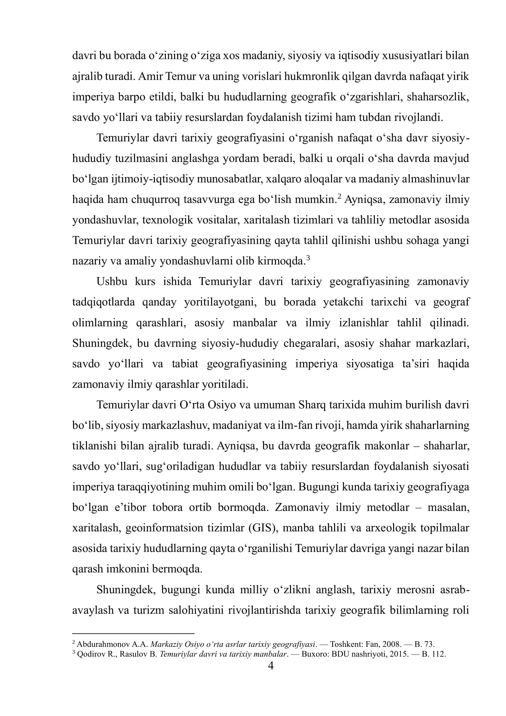 Temuriylar davri tarixiy geografiyasining zamonaviy tadqiqotlarda yoritilishi 3