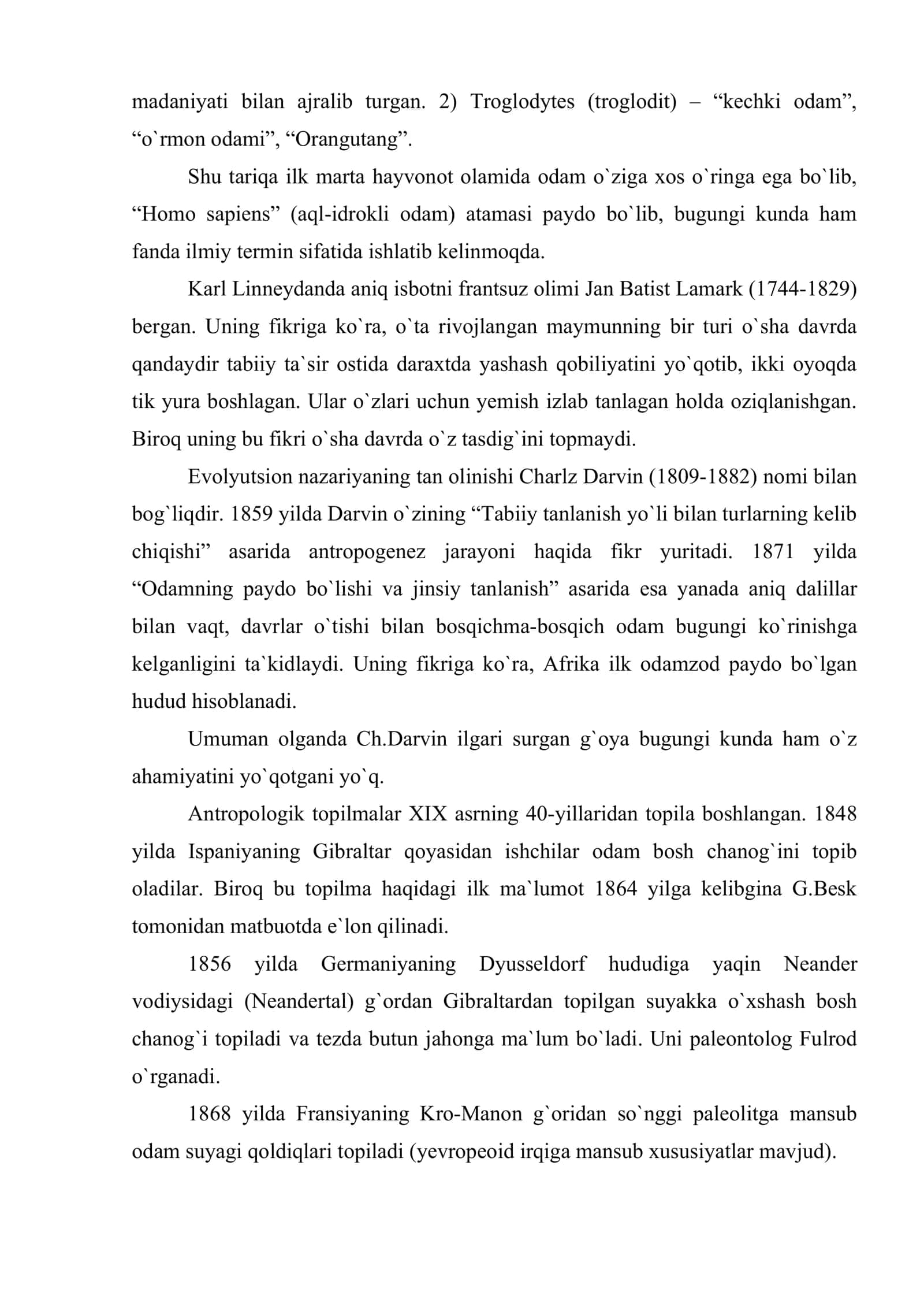 Antropologik va etnologik ma`lumotlarning o`lka tarixini o`rganishdagi ahamiyati 3
