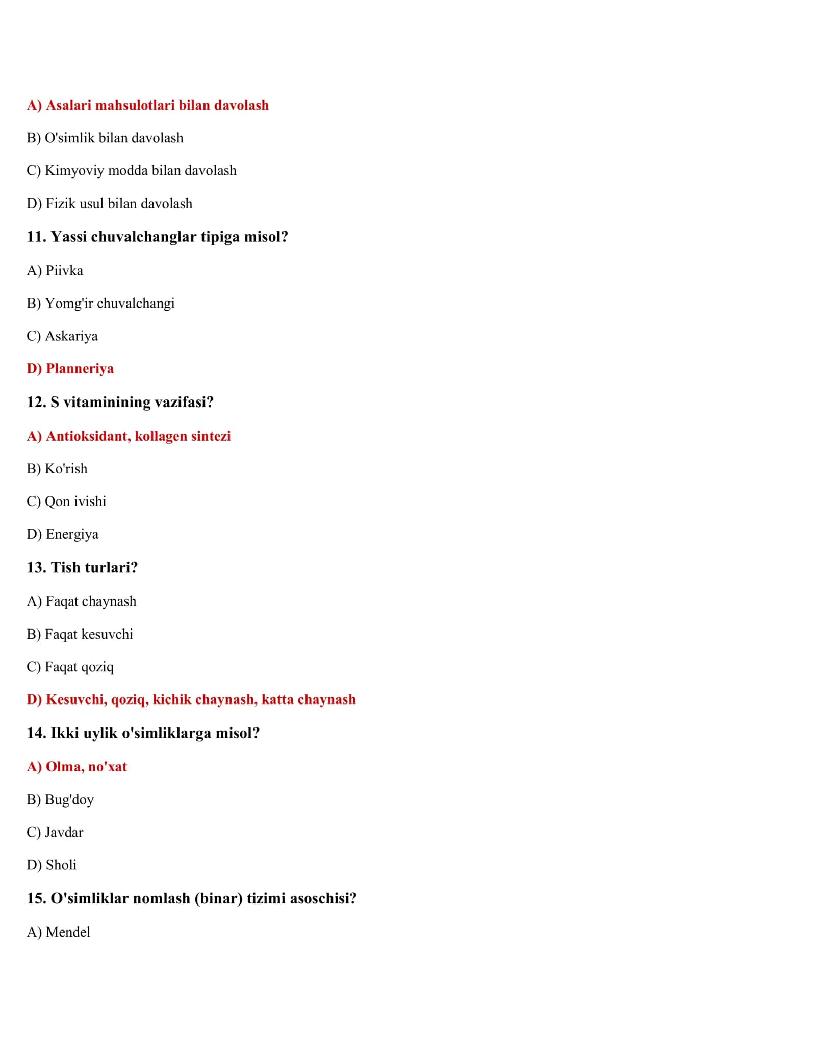 BIOLOGIYA FANIDAN 500 TEST SAVOLLARI 3