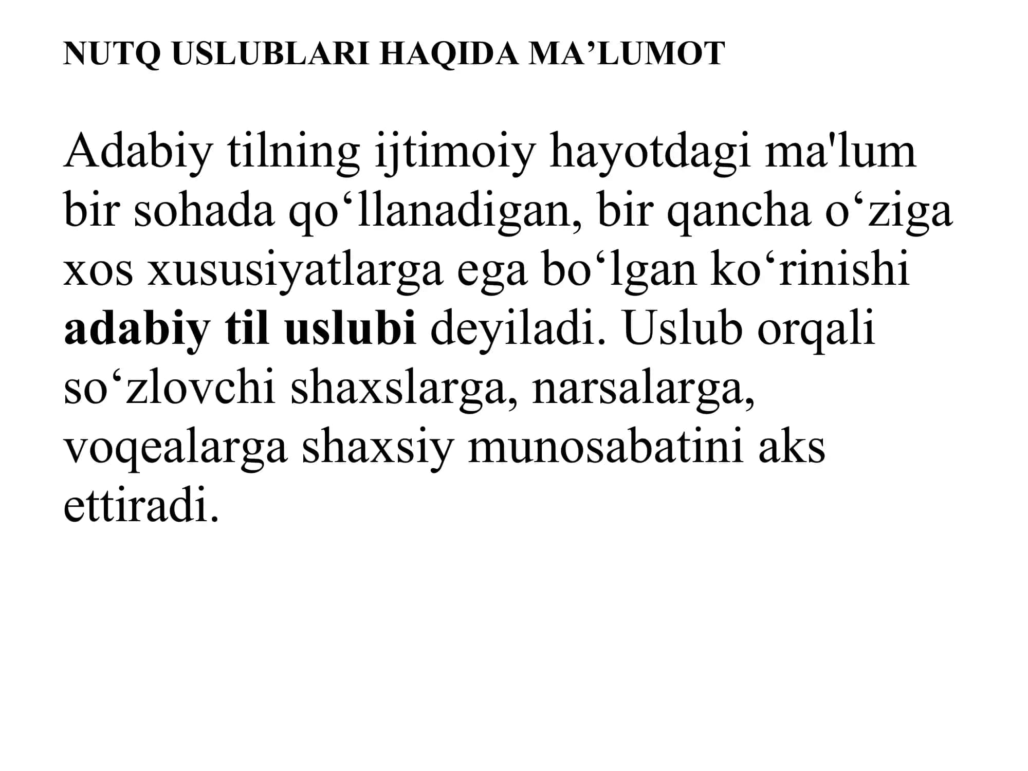 USLUBIYAT HAQIDA MA’LUMOT 3