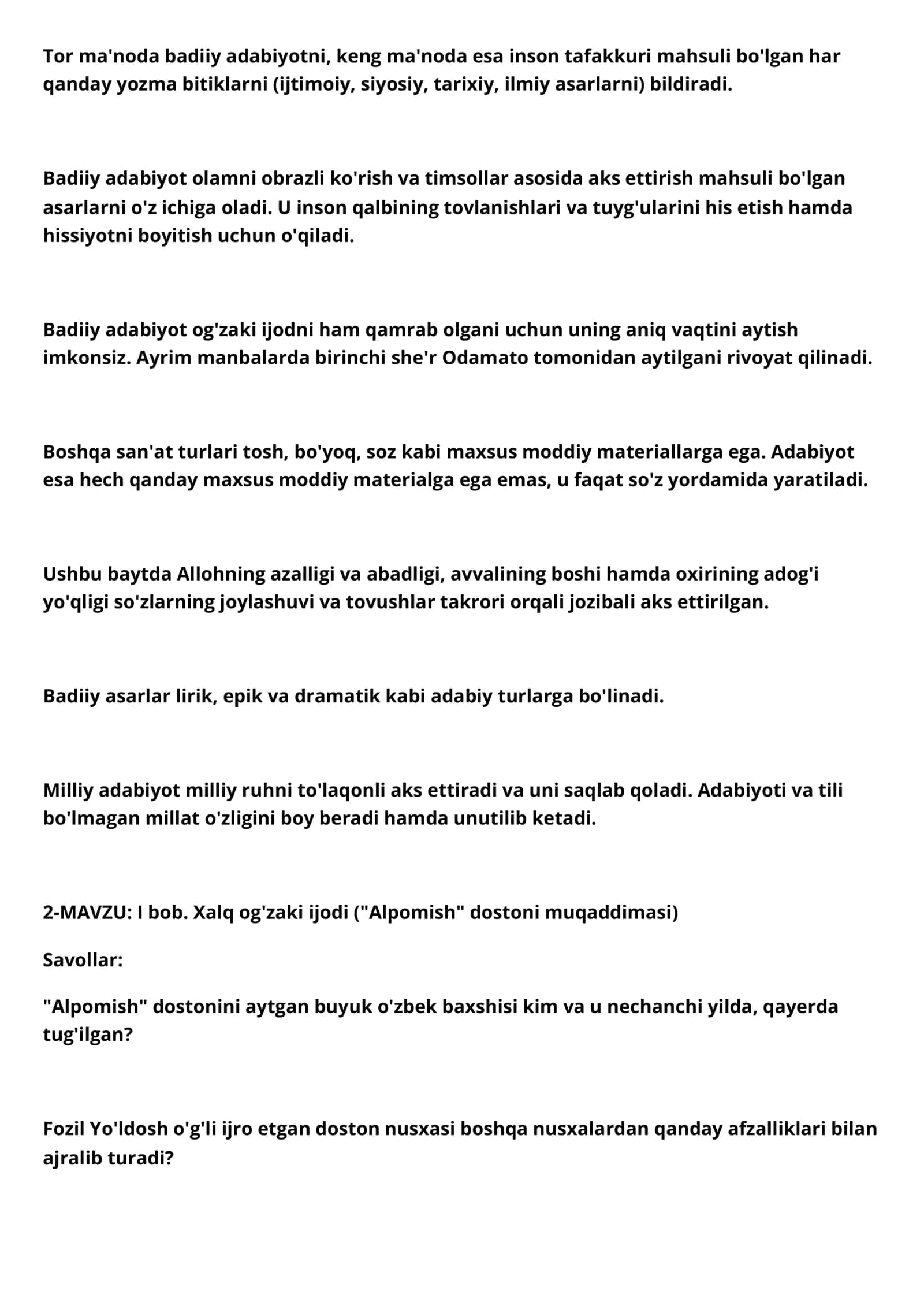 9 sinf Adabiyot darsligi bo'yicha Mavzulashtirilgan Testlar maktab o'quvchilari kasb hunar kolleji va akademik litsey talabalari va abyuterentlar uchun 3