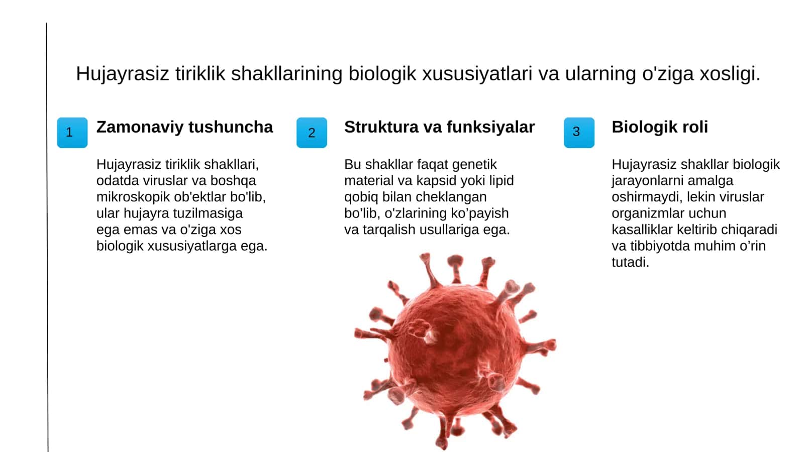 Tiriklik shakllari, ularning asosiy xususiyatlari va hujayralik 3