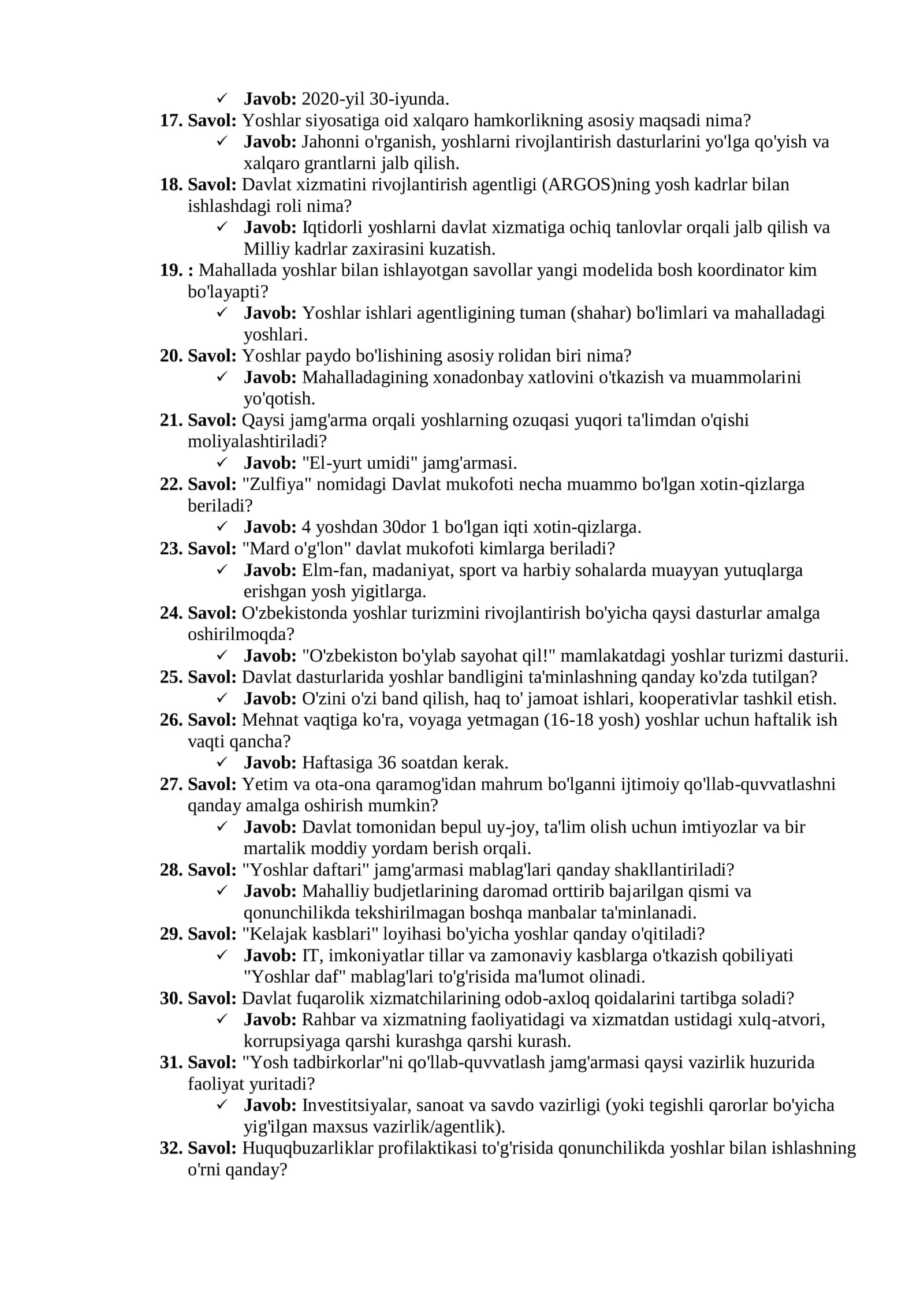 Kelajak Markazi direktorlari va rahbar kadrlar uchun namunaviy testlar to‘plami 2026y 3