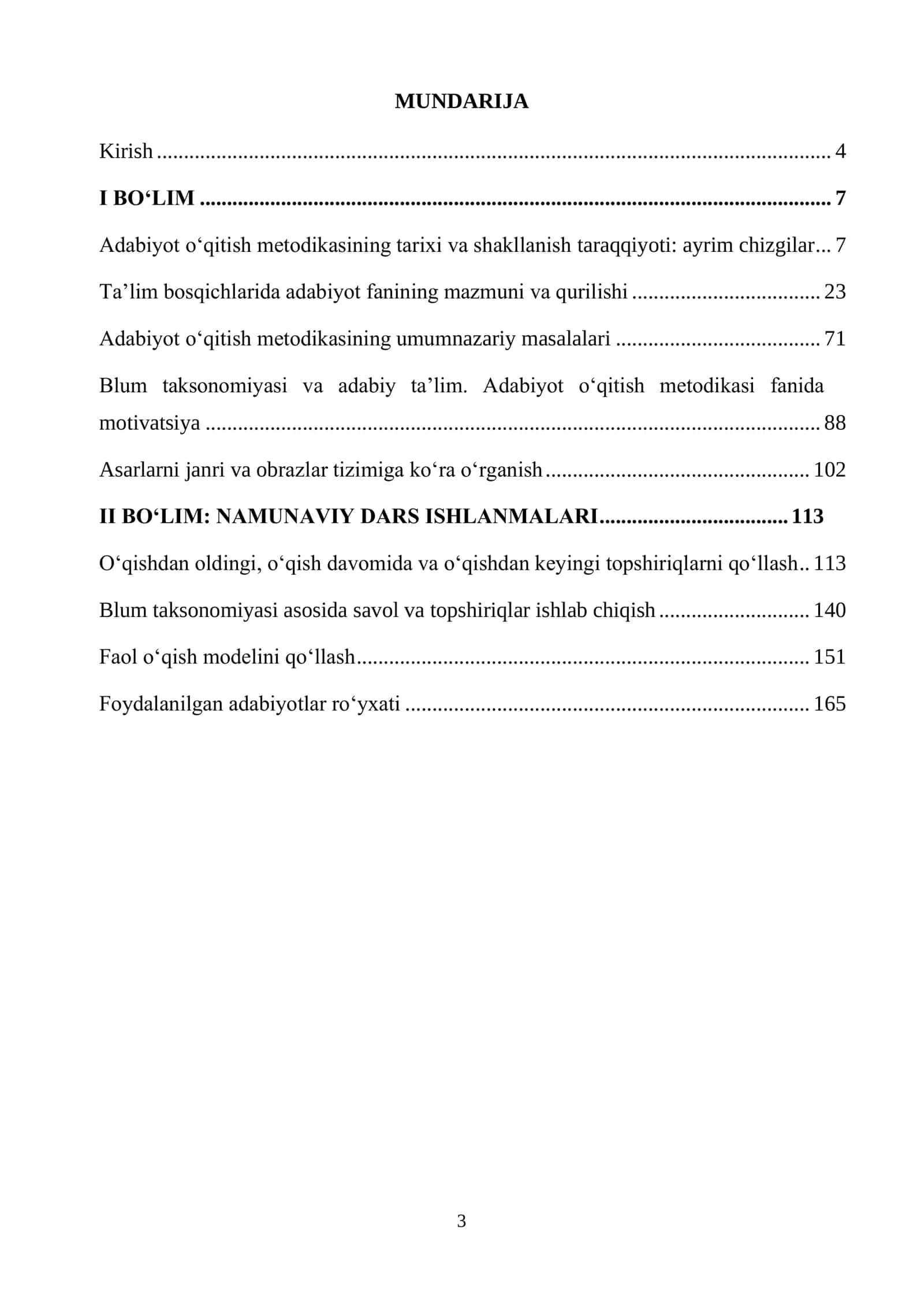 ADABIYOT О‘QITISH METODIKASI 3
