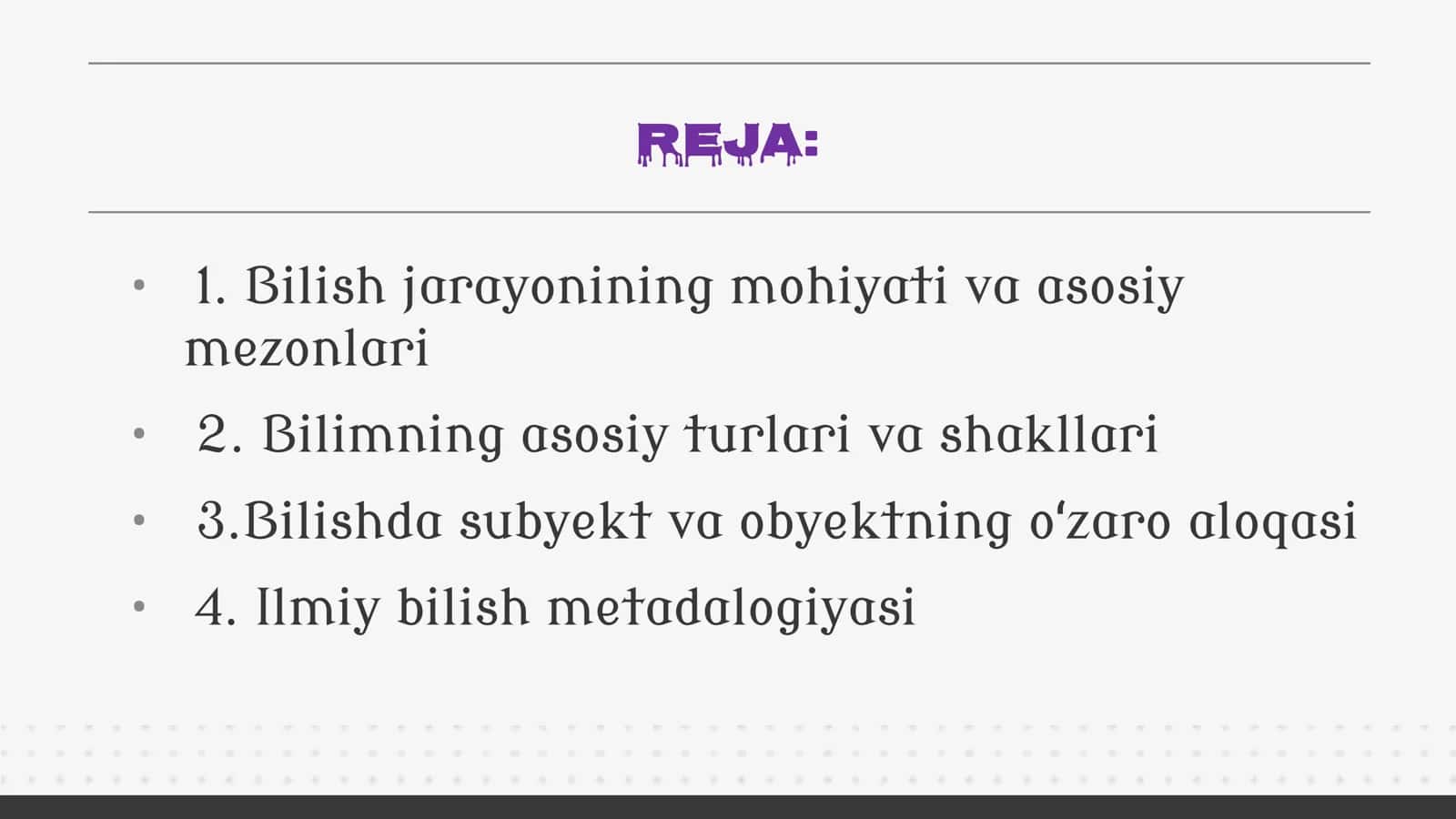 BILISH FALSAFASI 3