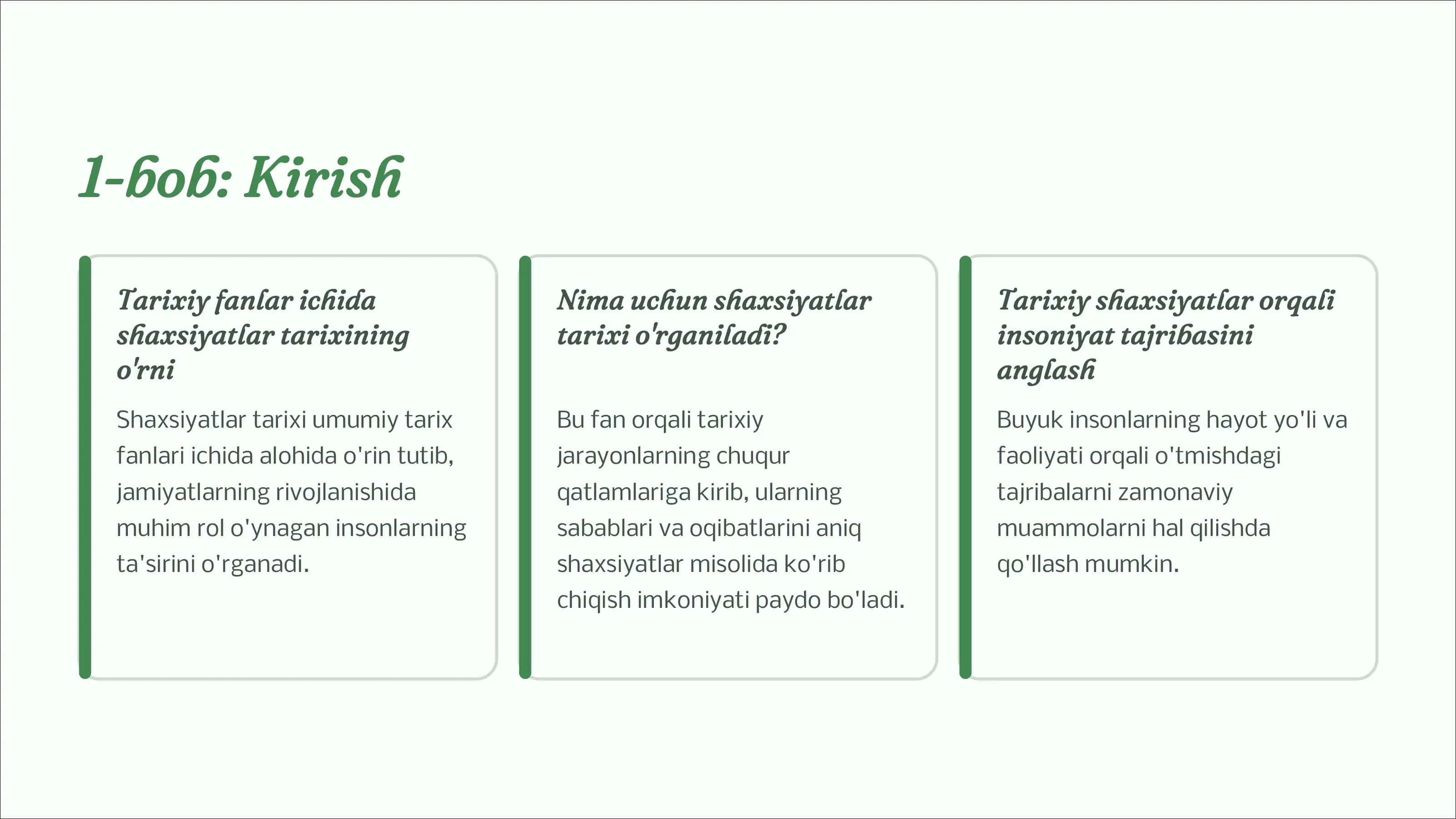 Kirish. Shaxsiyatlar tarixi fanining predmeti, maqsadi va vazifalari 3