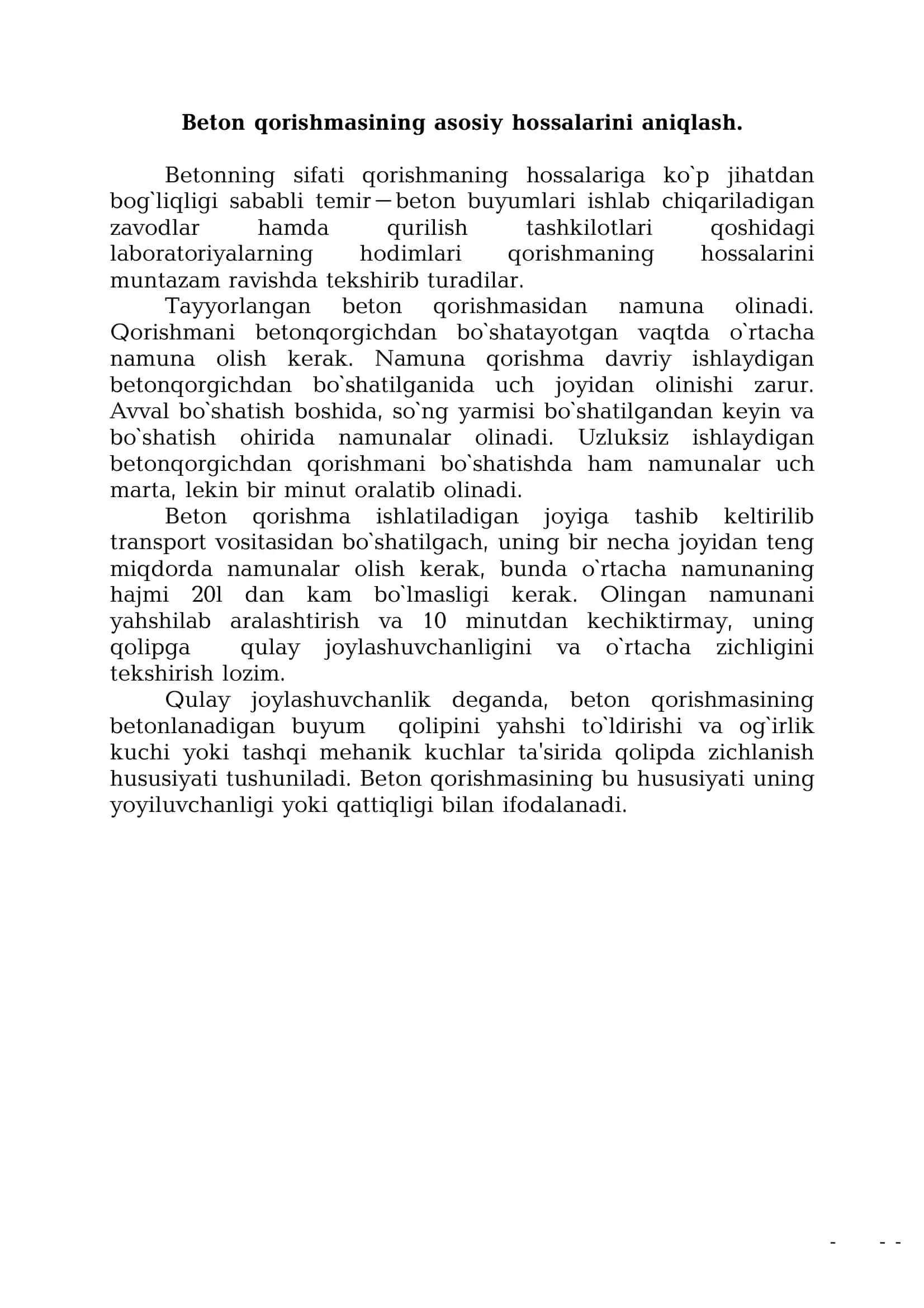 OG`IR BЕTON MARKASINI ANIQLASН 3