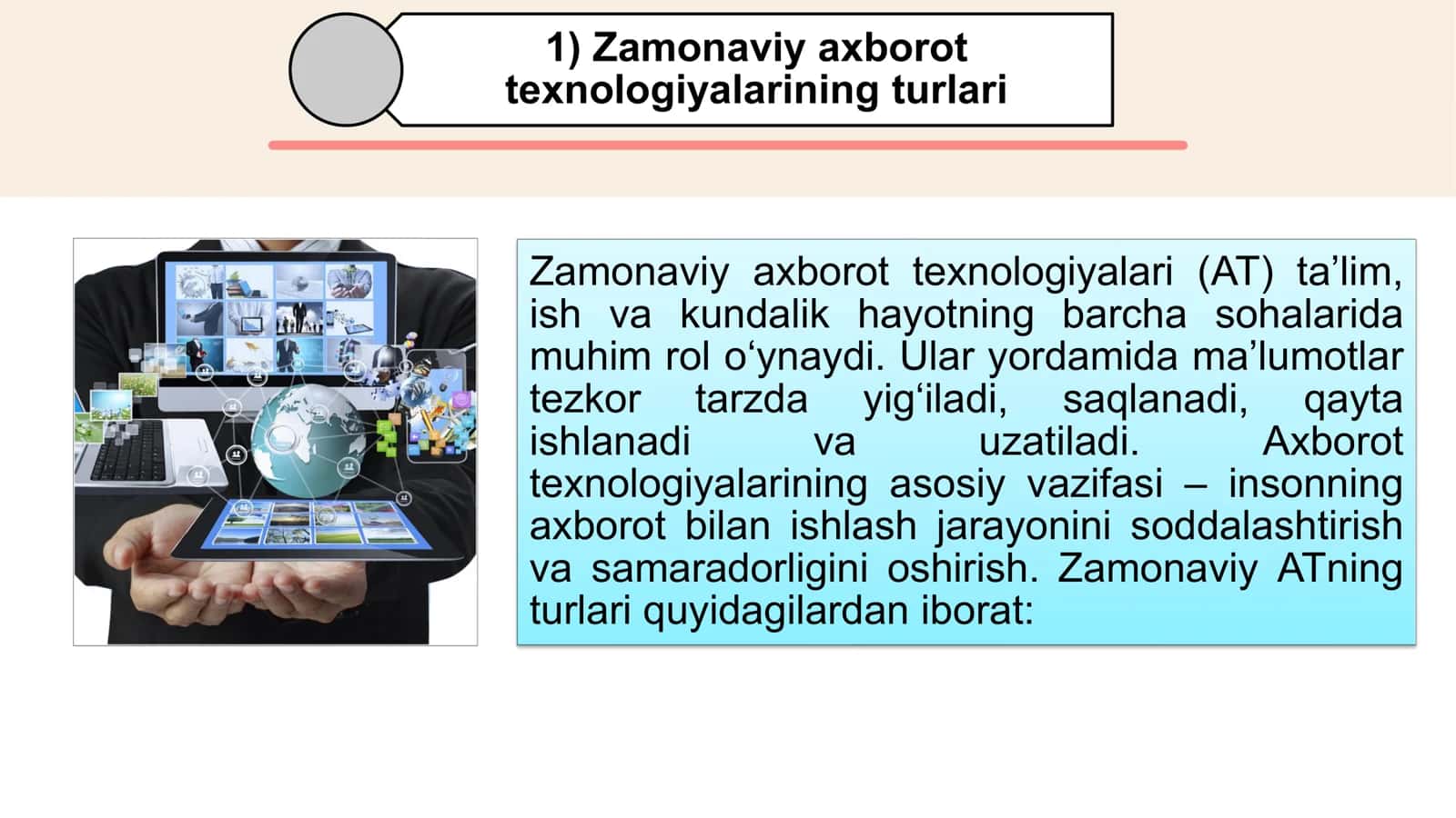 ZAMONAVIY AXBOROT TEXNOLOGIYALARI O'QUV TEXNIK VOSITALARI BILAN ISHLASH 3