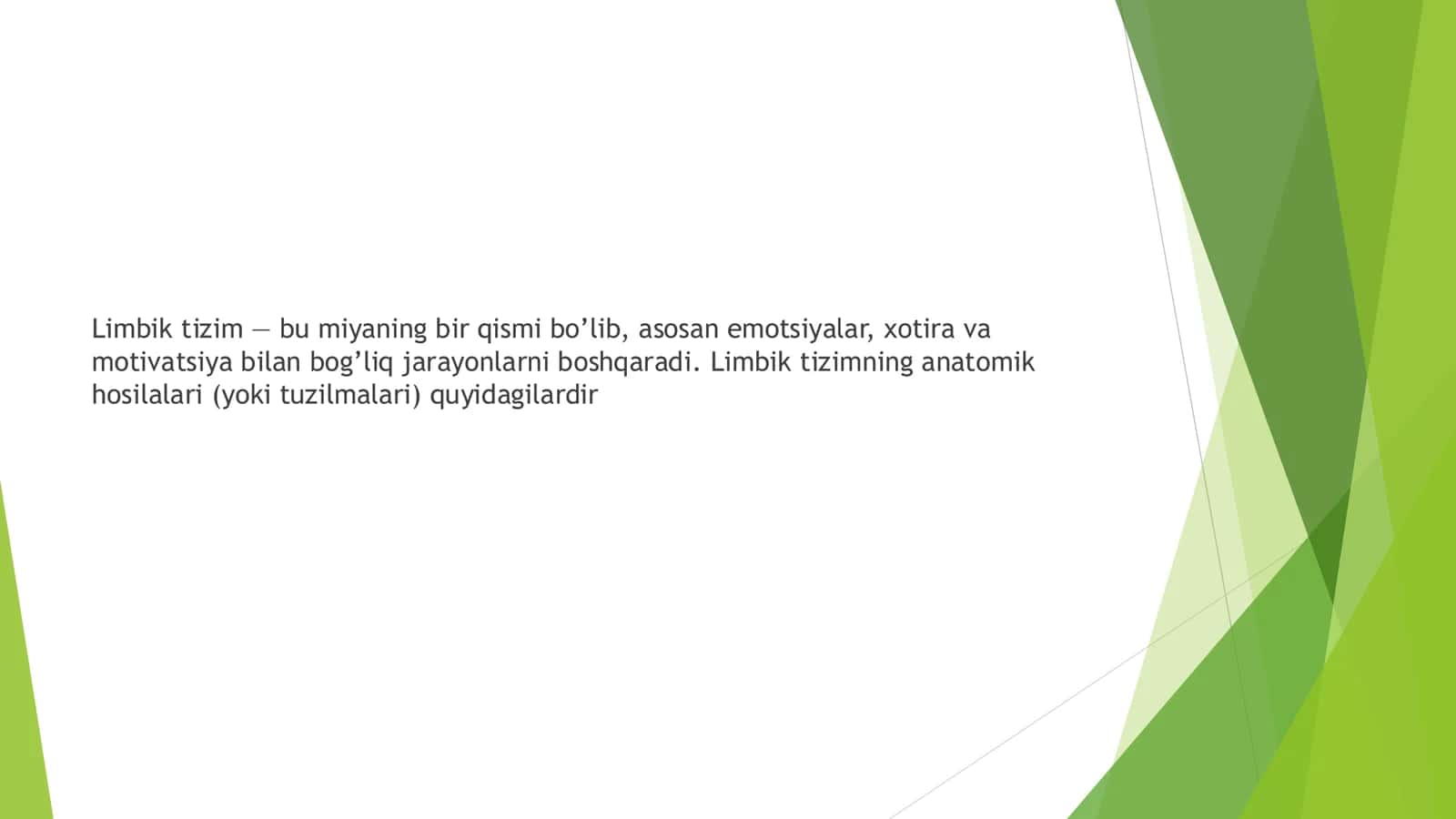 Limbik tizim: funksiyasi, asosiy anotomiy hosilalar, klinik ahamiyati 3
