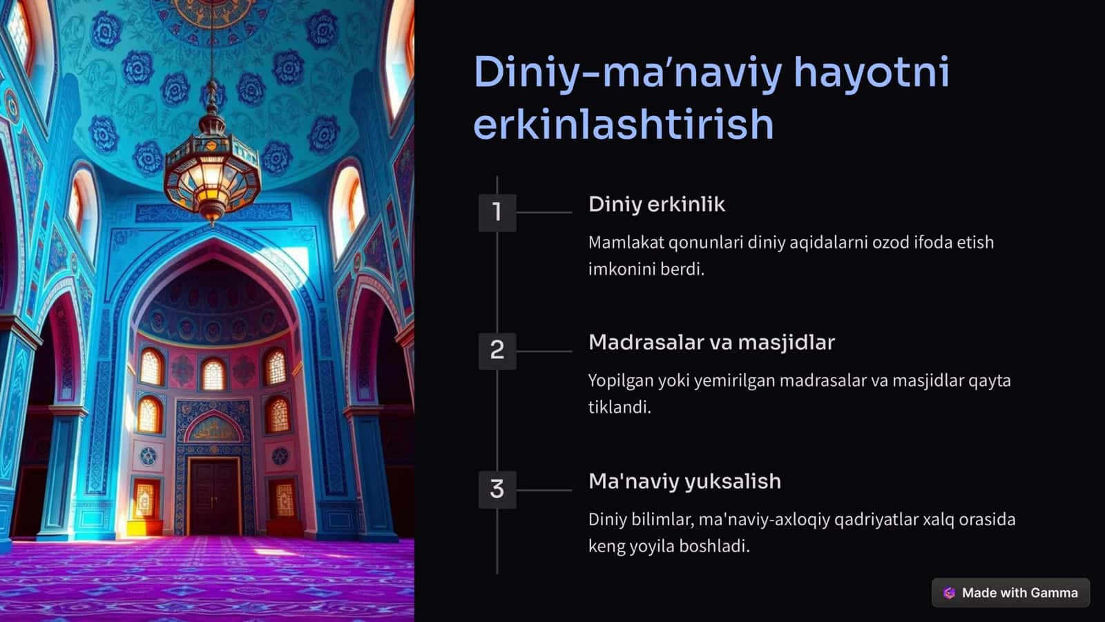 Oʻzbekistonda amalga oshirilayotgan maʼnaviy oʻzgarishlar 3