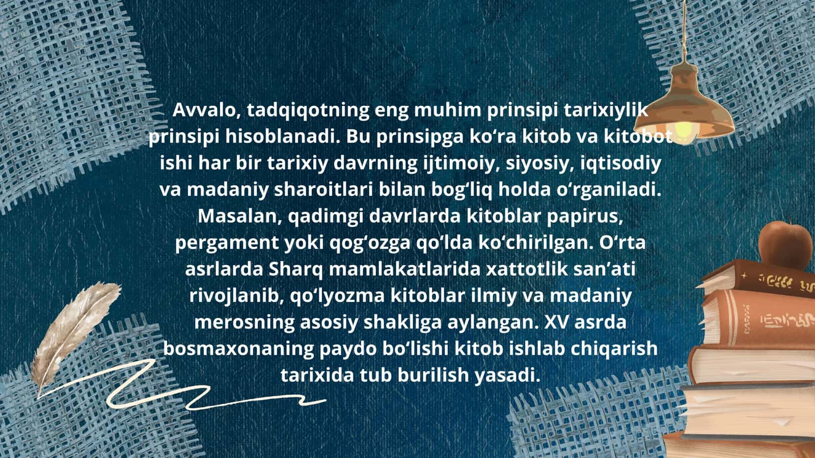 Kitob va kitobot ishi tarixini tadqiq qilish prinsiplari va metodlari 3