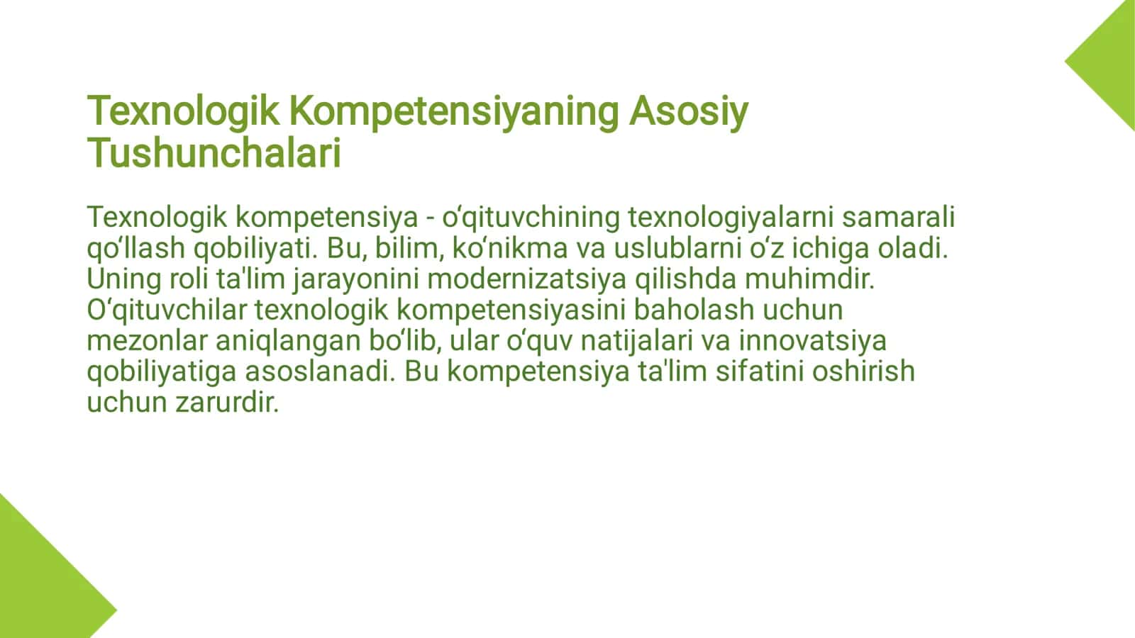 O‘qituvchining texnologik kompetensiyasi va texnologik xaritalarni modellashtirish 3