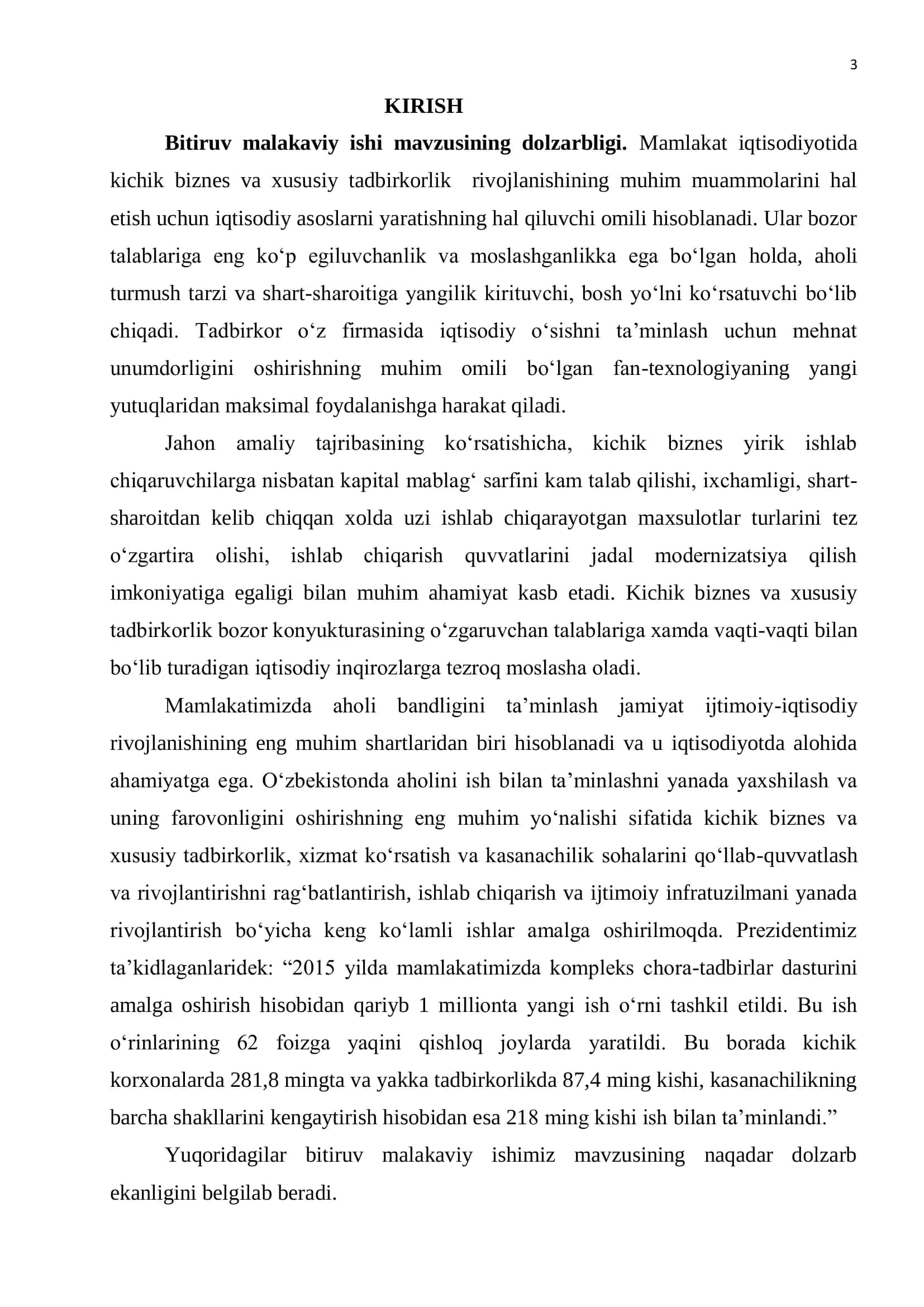 Tadbirkorlikni rivojlantirishning axoli bandligiga tasiri 3