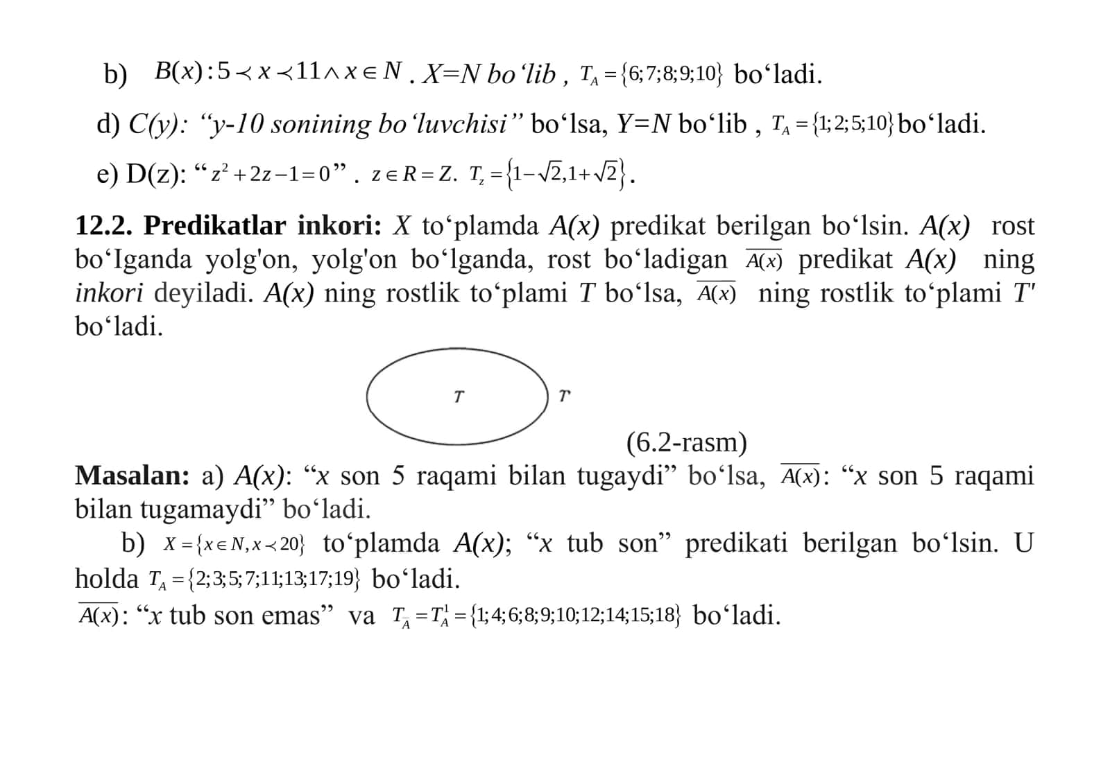 Predikatlar va ular ustida amallar 3