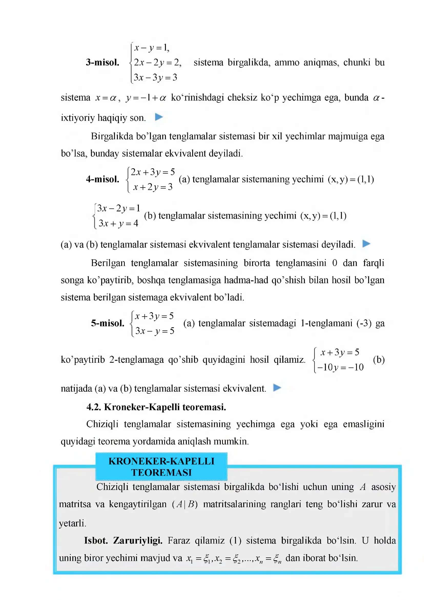 Chiziqli Algebraik Tenglamalar Sistemasi 3