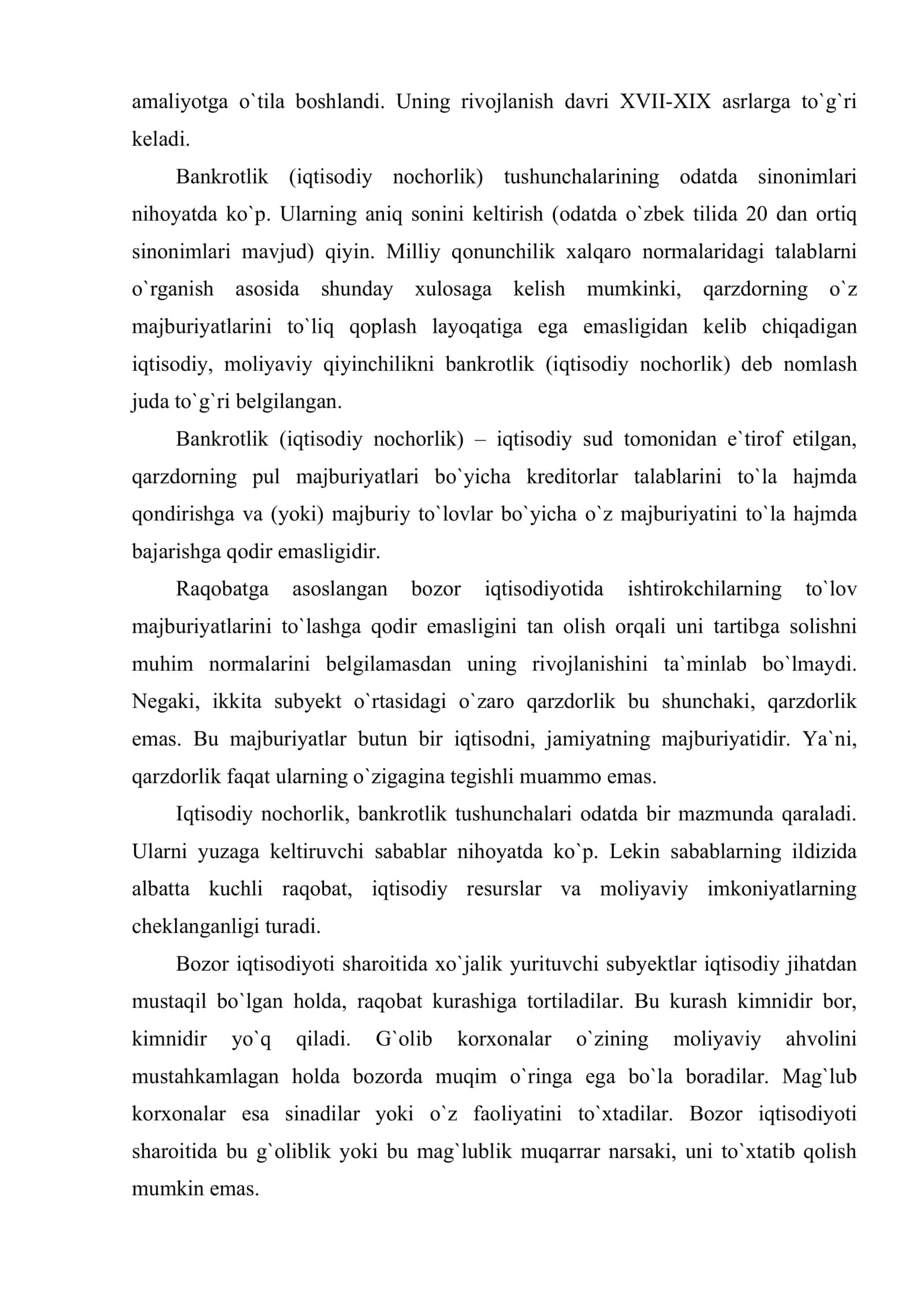 Korxonalar iqtisodiy nochorligi (bankrotligi)ni baholash va tahlil qilish 3