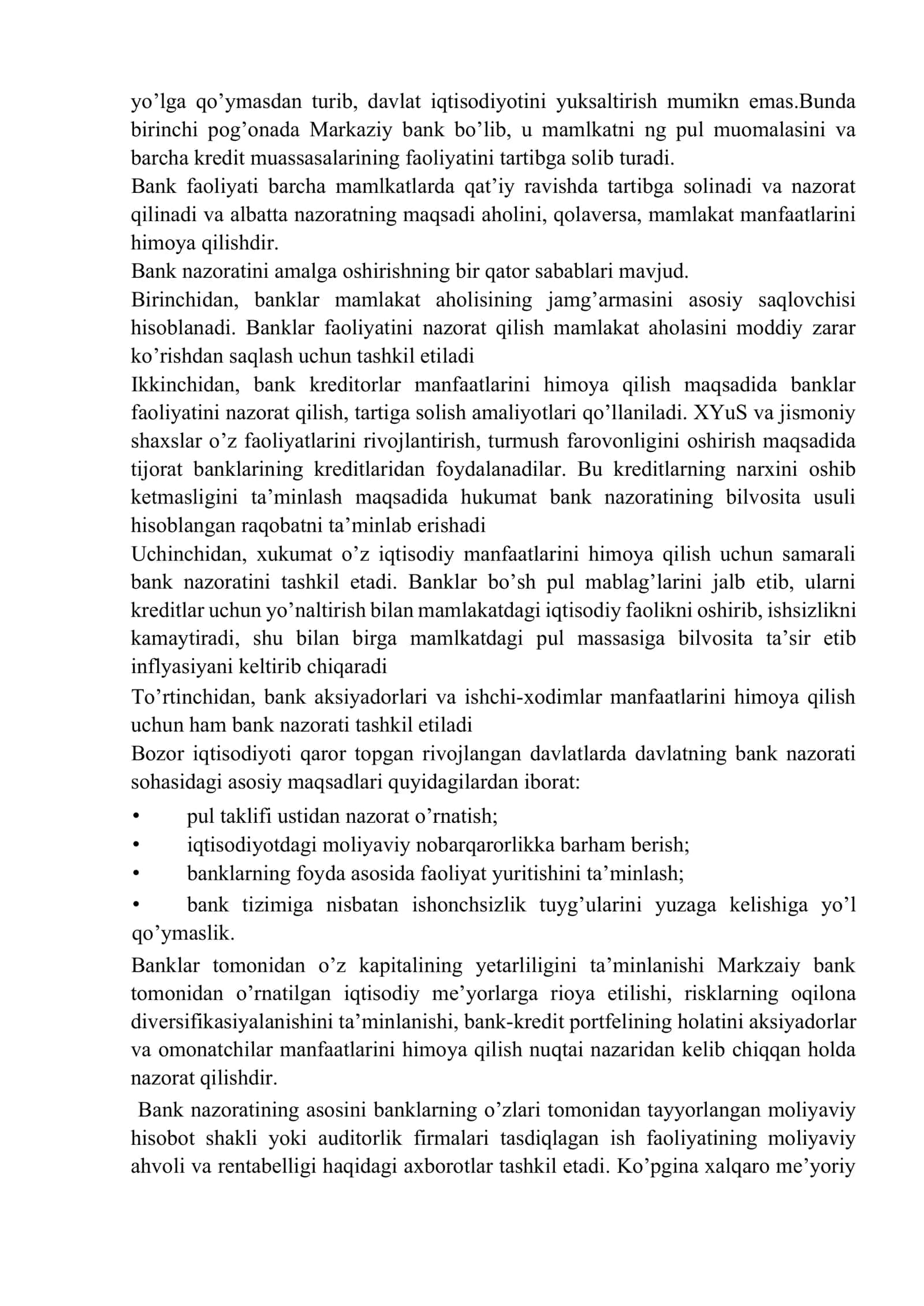 Bank muassasalarida moliyaviy nazoratni tashkil etish 3