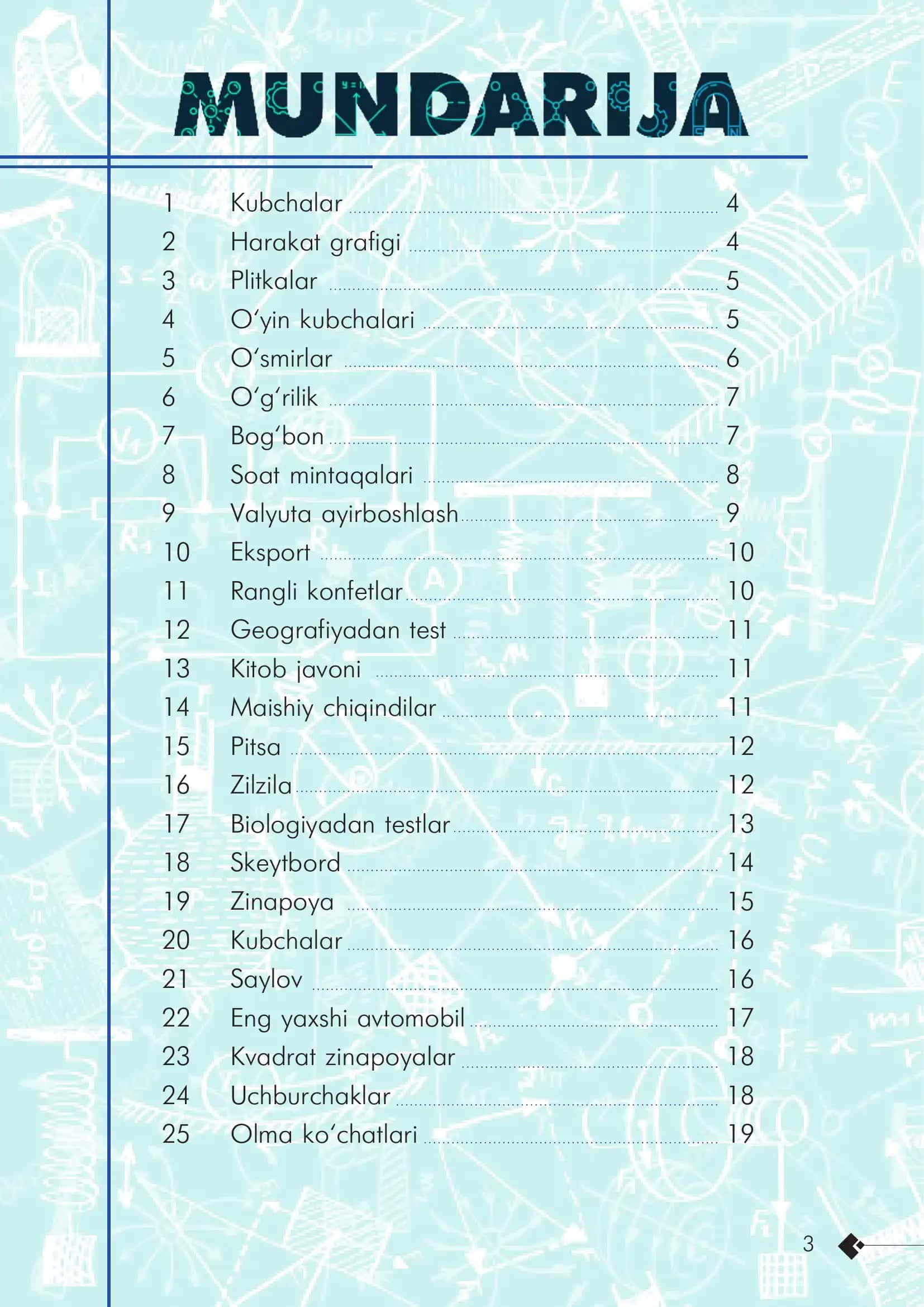 Matematik Savodxonlik Bo‘yicha O‘quvchilar Bilimini Baholashga Mo‘ljallangan Mashq Daftari 3