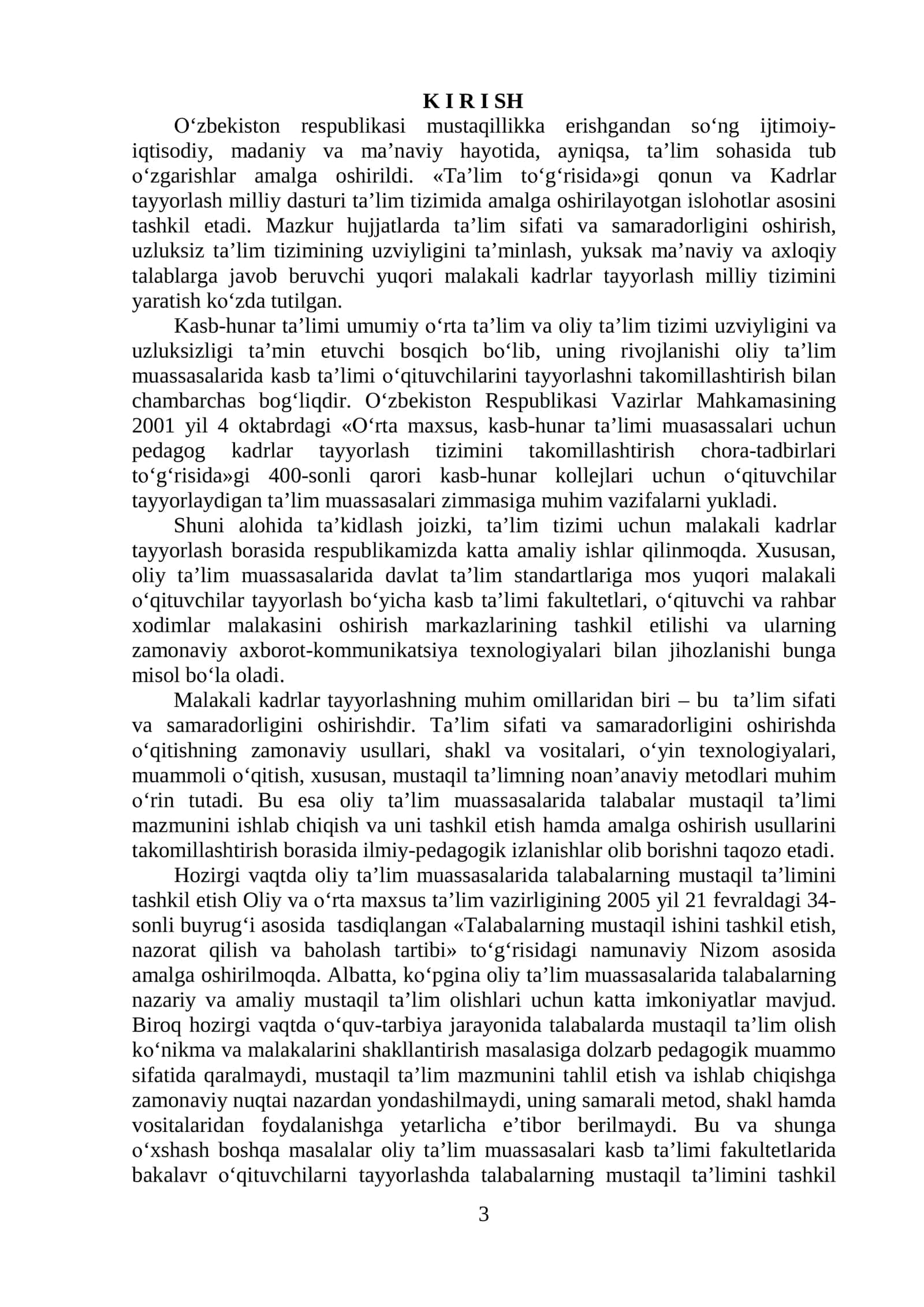 O‘quvchilarning mustaqil ishi va uni tashkil etish usullari 3