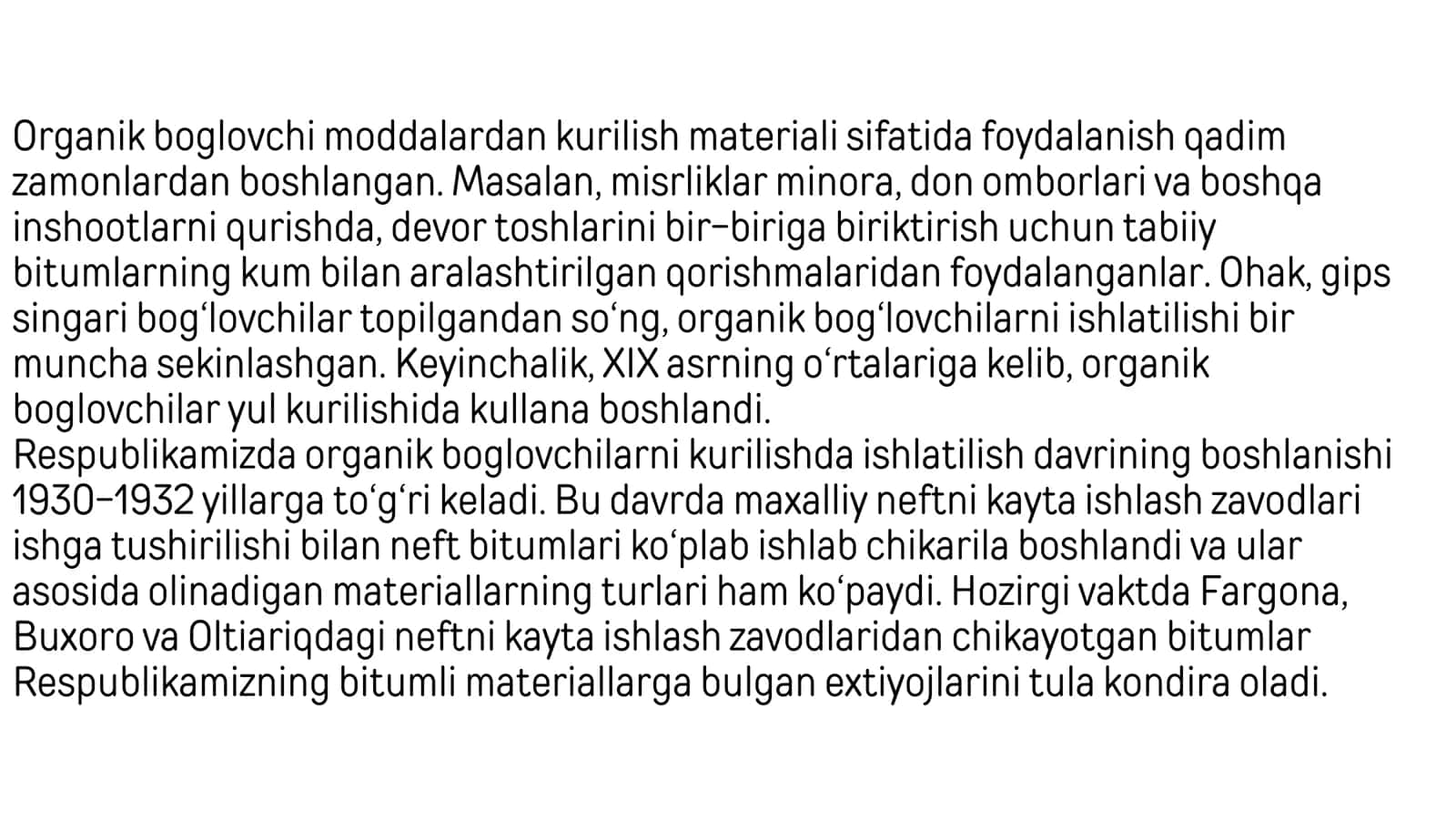 Organik bog’lovchilar asosida izolyatsion materiallar 3