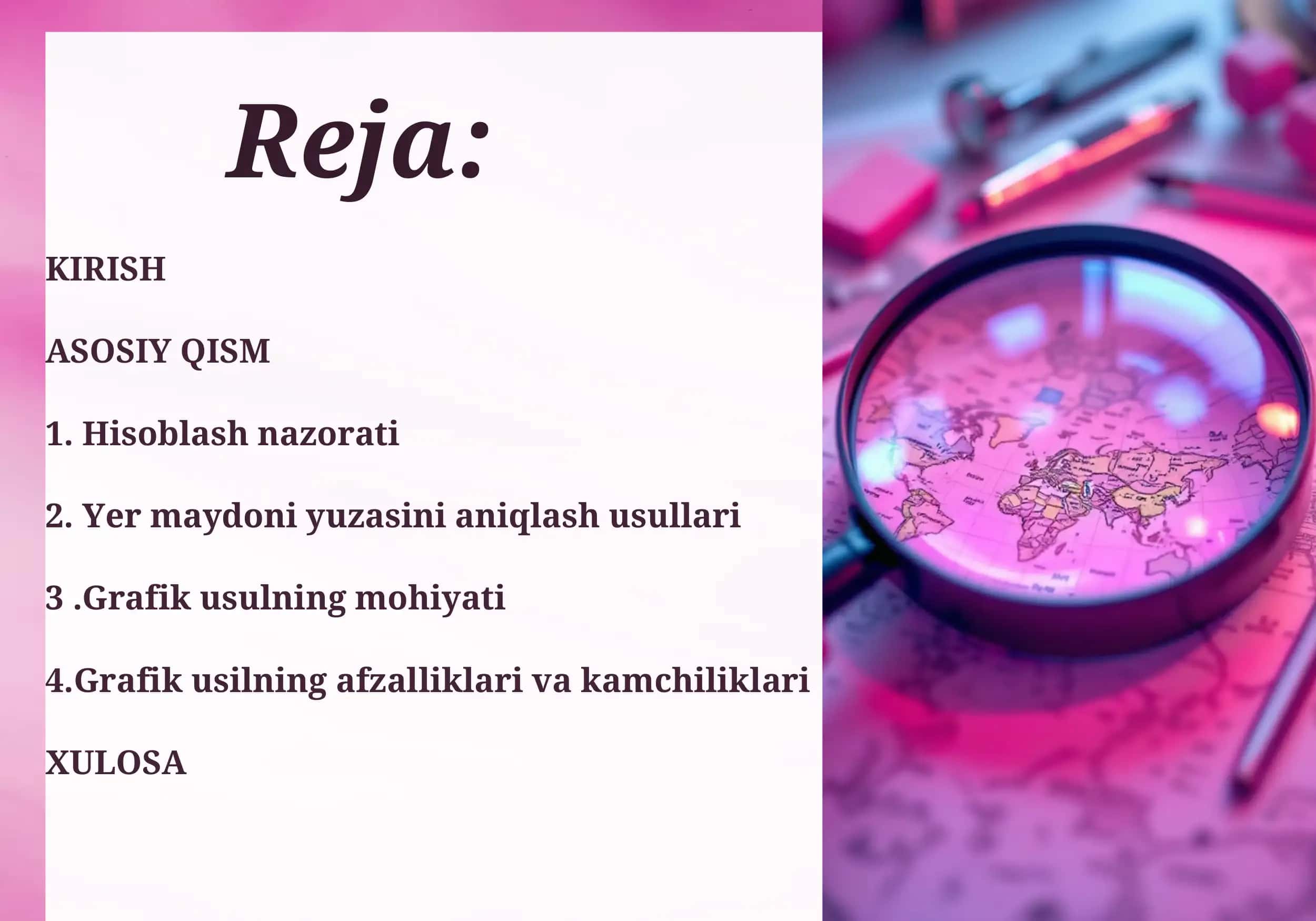 Yuzani aniqlashda hisoblash nazorati Yer maydonlari yuzasini grafik usulda aniqlash 3