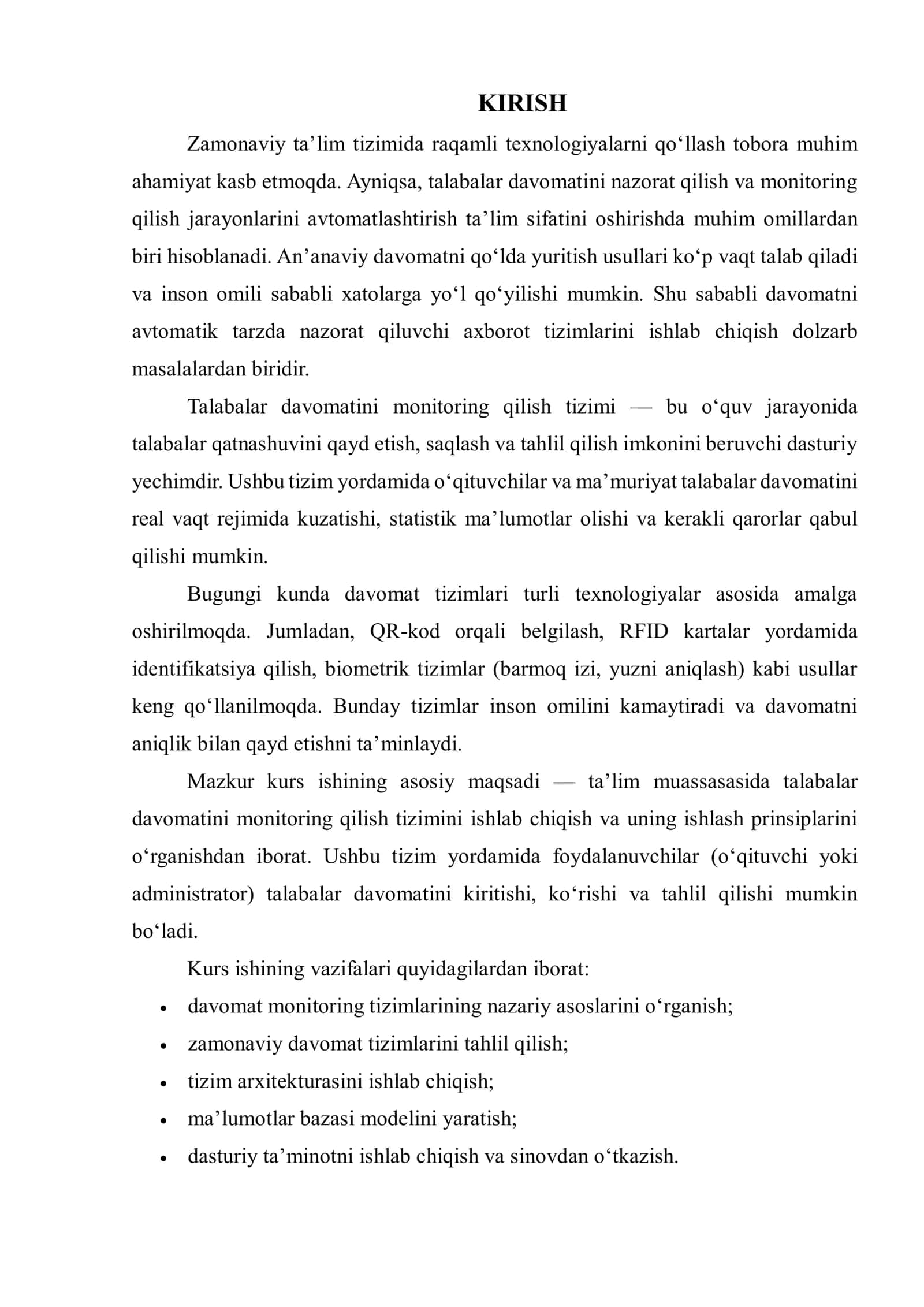 Ta’lim muassasasida talabalar davomatini monitoring qilish tizimi 3