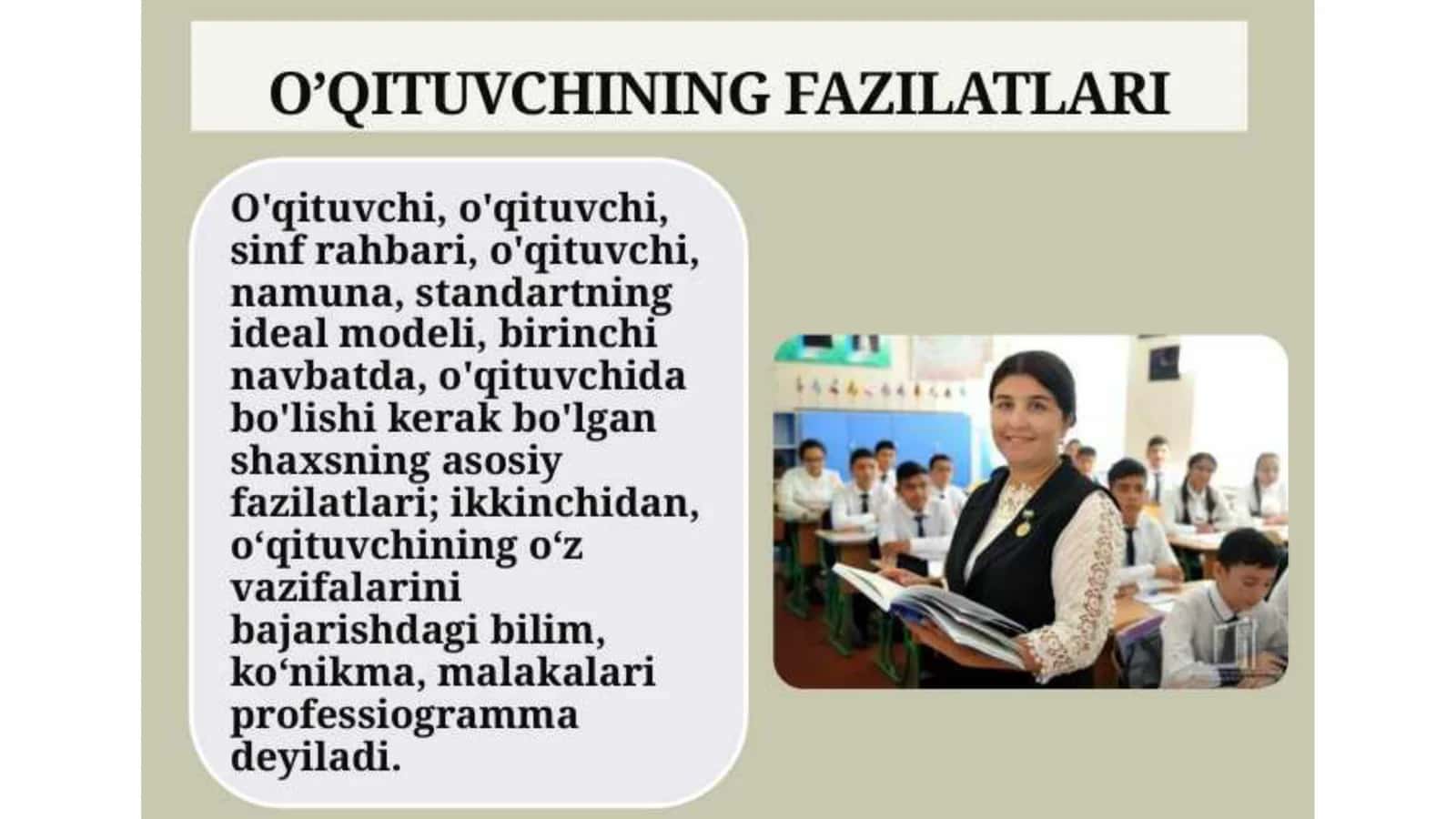Zamonaviy ta'lim tizemi oʻqituvchilardan 3