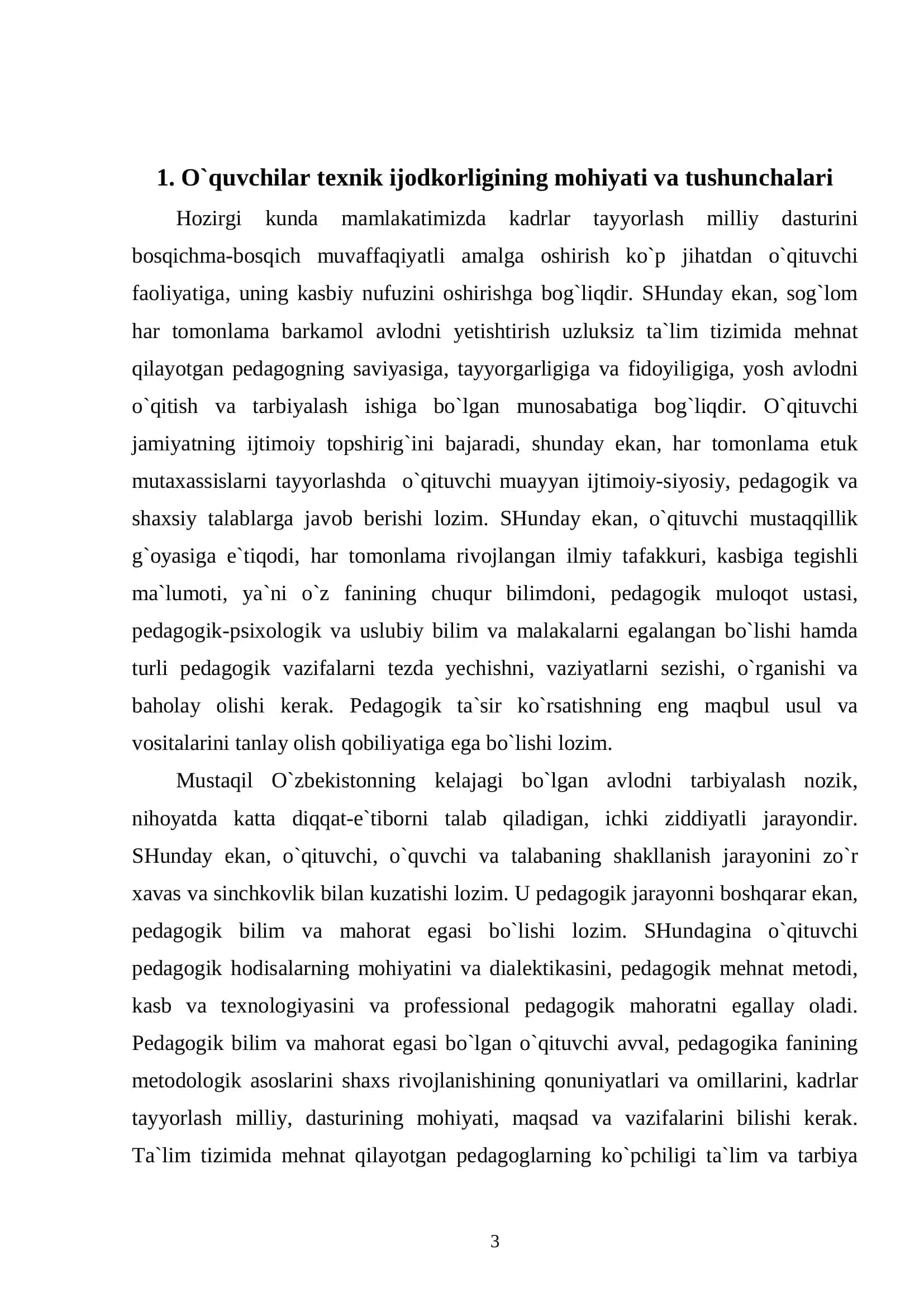 "MEHNAT TA`LIMI MASHG`ULOTLARIDA O`QUVCHILARNI TEXNIK IJODKORLIK QOBILIYATLARINI RIVOJLANTIRISH" 3