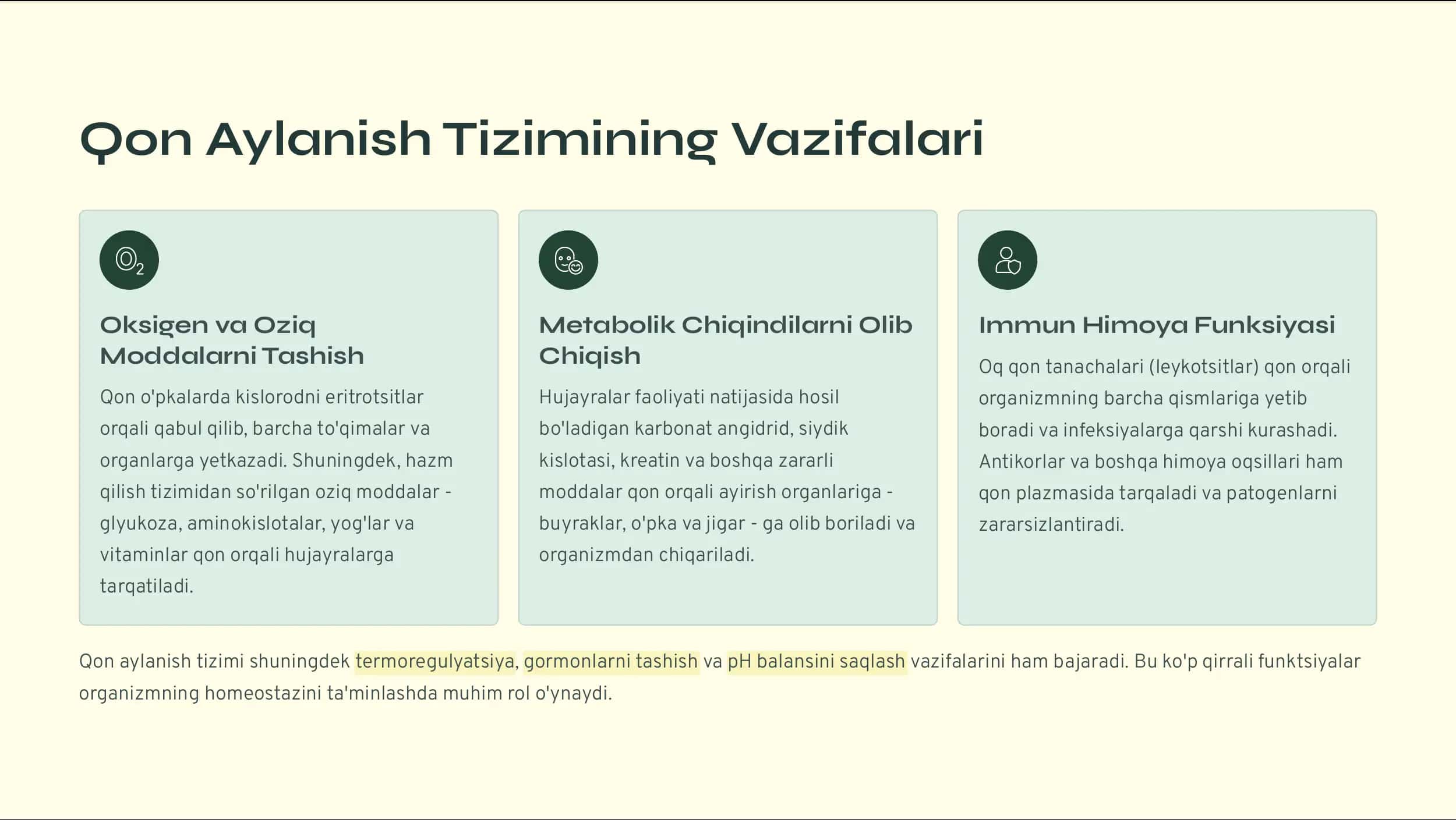 Qon Aylanish, Endokrin va Ayirish Tizimlari 3