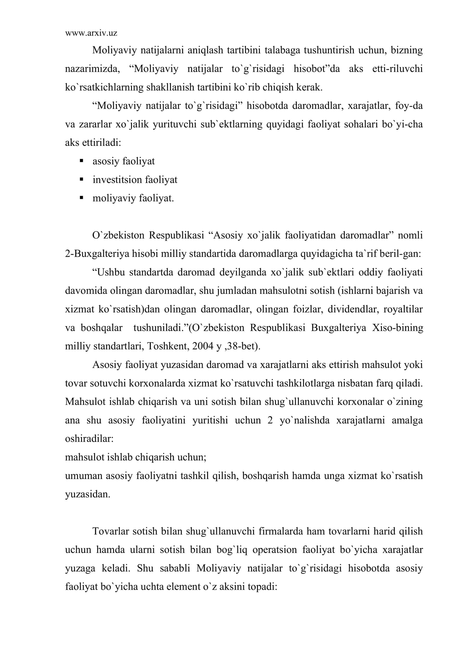 Daromadlar va xarajatlarni tan olish jarayoni va uning mezonlari 3