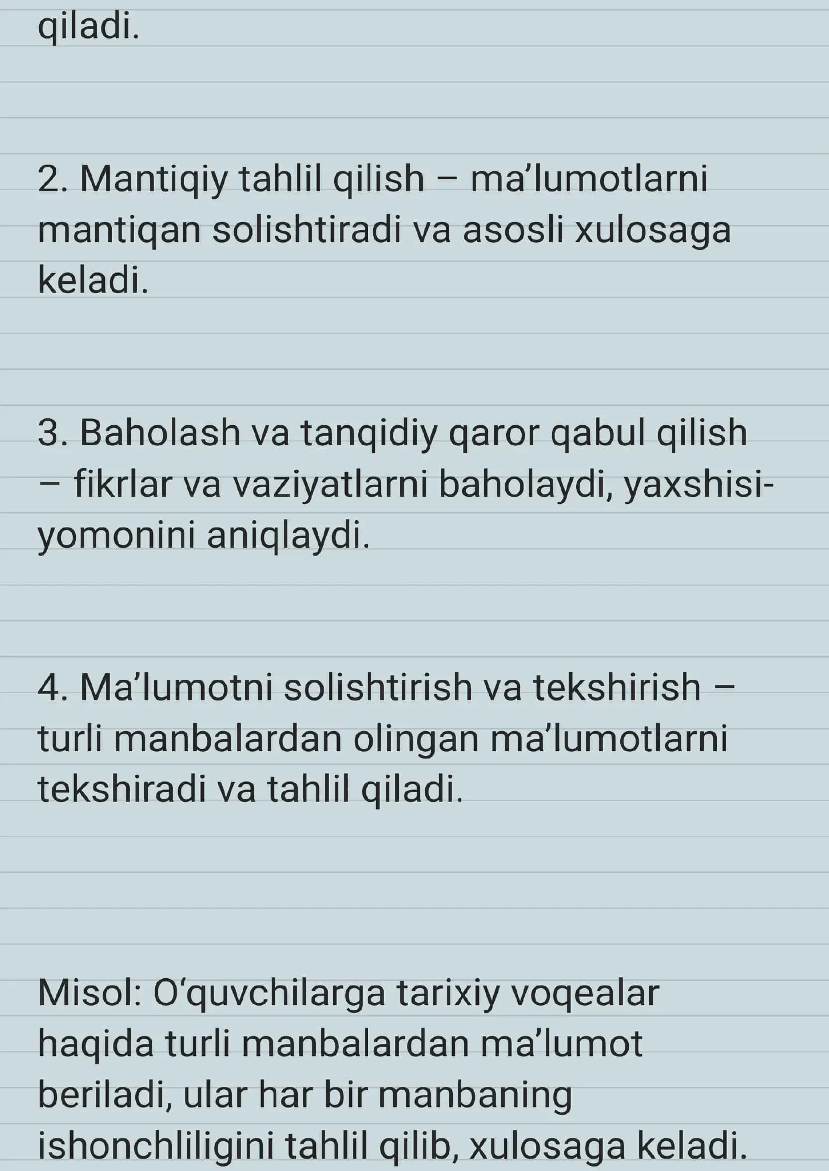 Tanqidiy fikrlashni shakllantirishning pedagogik metodlar 3