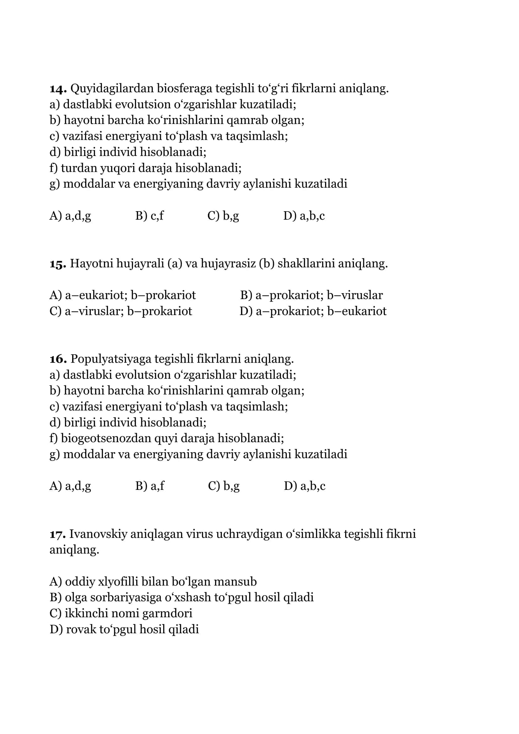 Sitologiya test 3