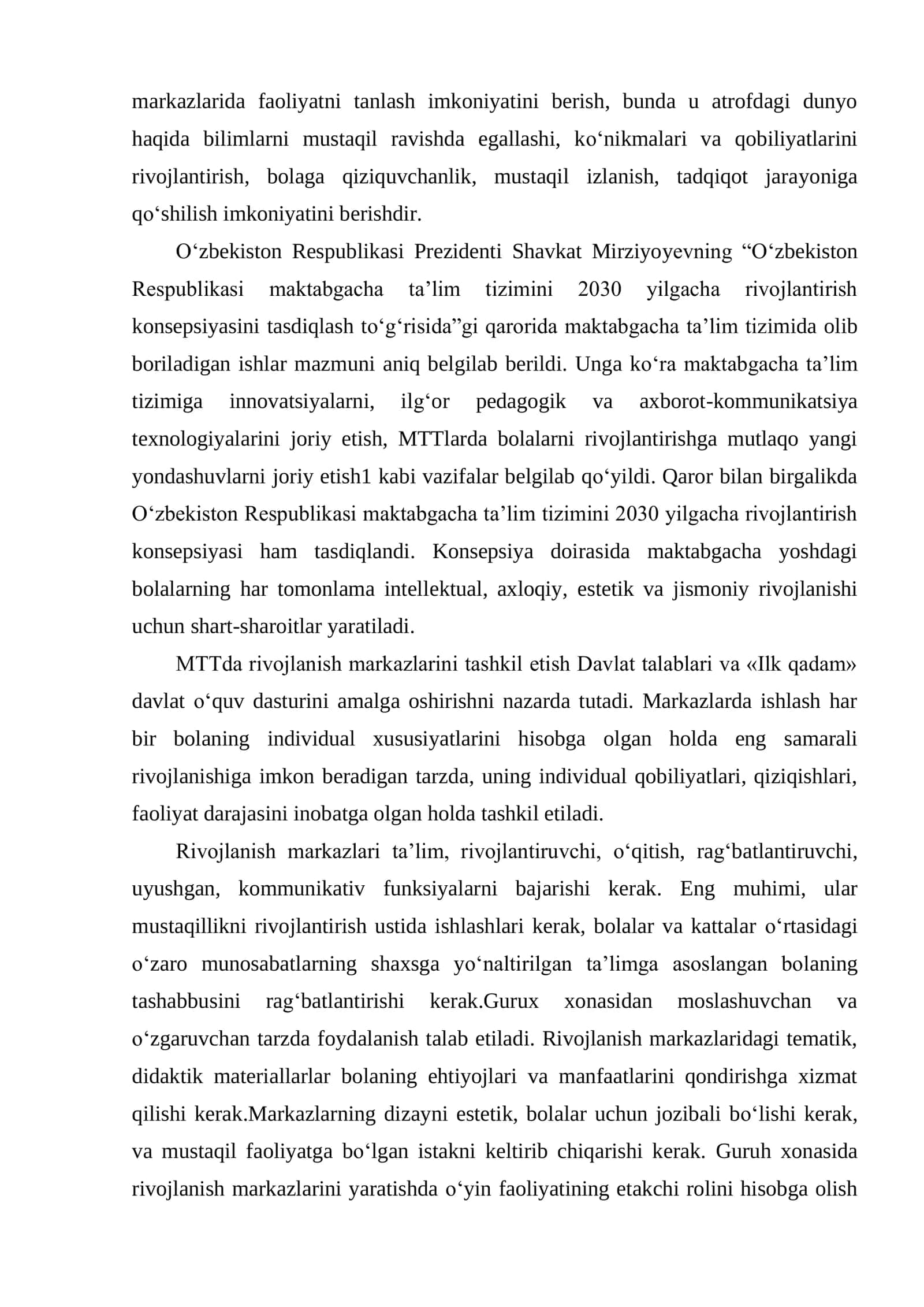 Maktabgacha ta’limda tabiat bilan tanishtirish faoliyatini rivojlantiruvchi markazlarda olib borish 3