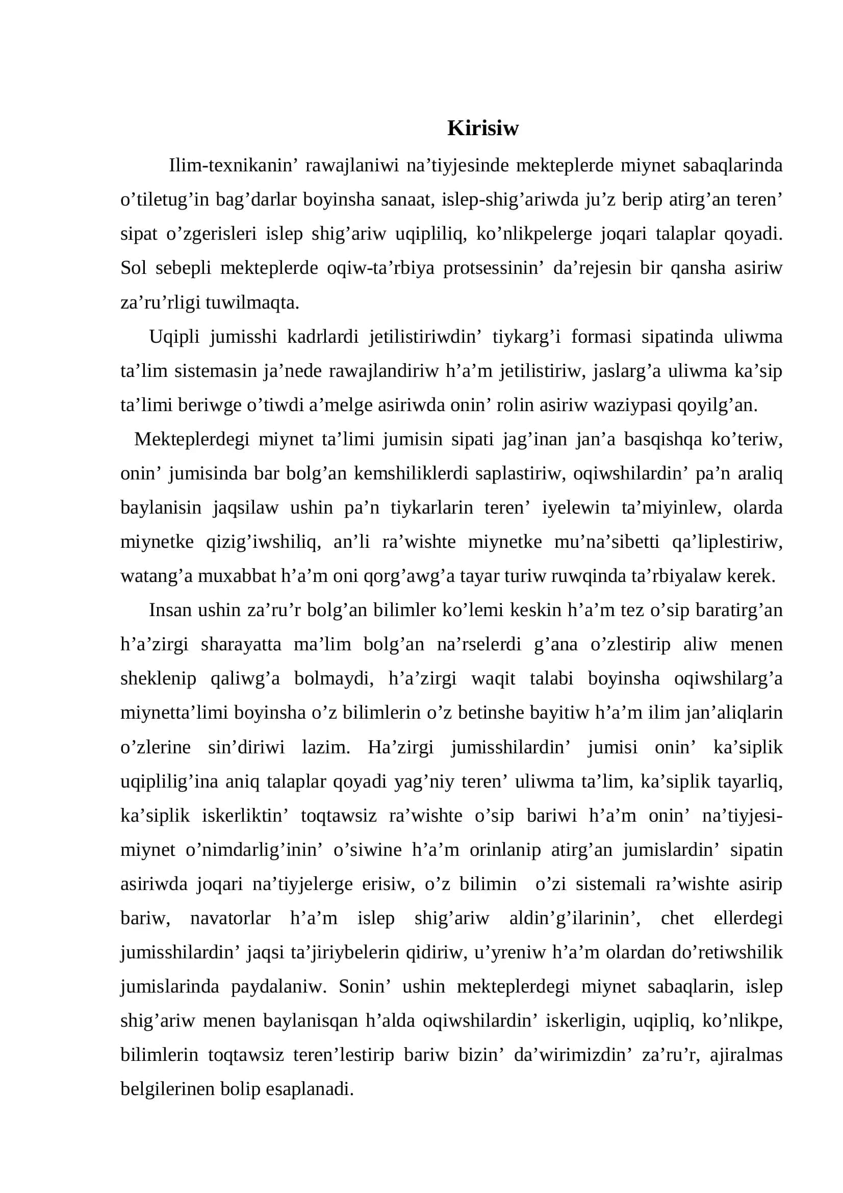 Ag`ashqa islew beriw stanoklarinin` du`zilisi ha`m islew printsibin u`yretiw 3