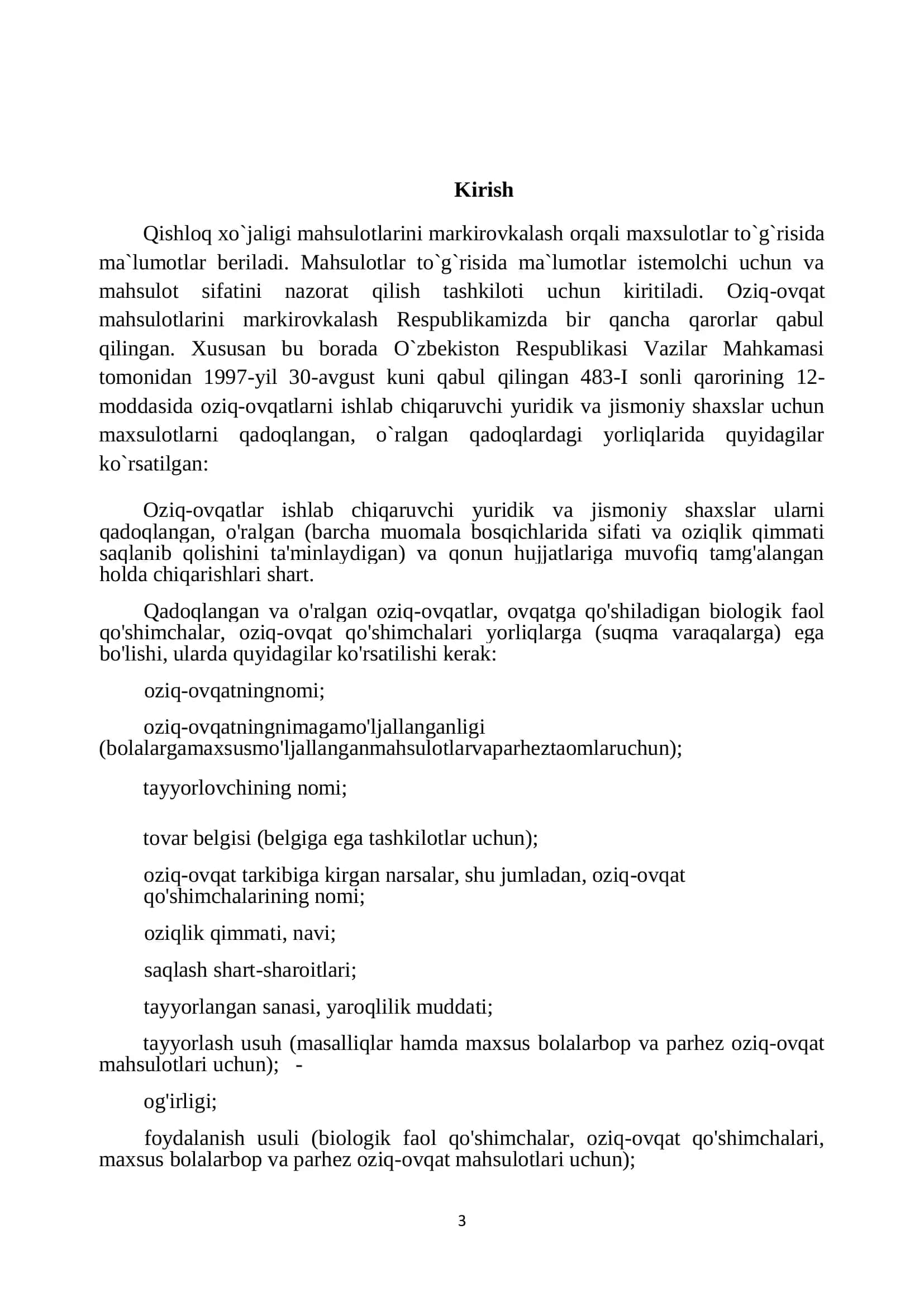 Qishloq xo`jaligi mahsulotlarini saqlash va qayta ishlash texnologiyasi 3