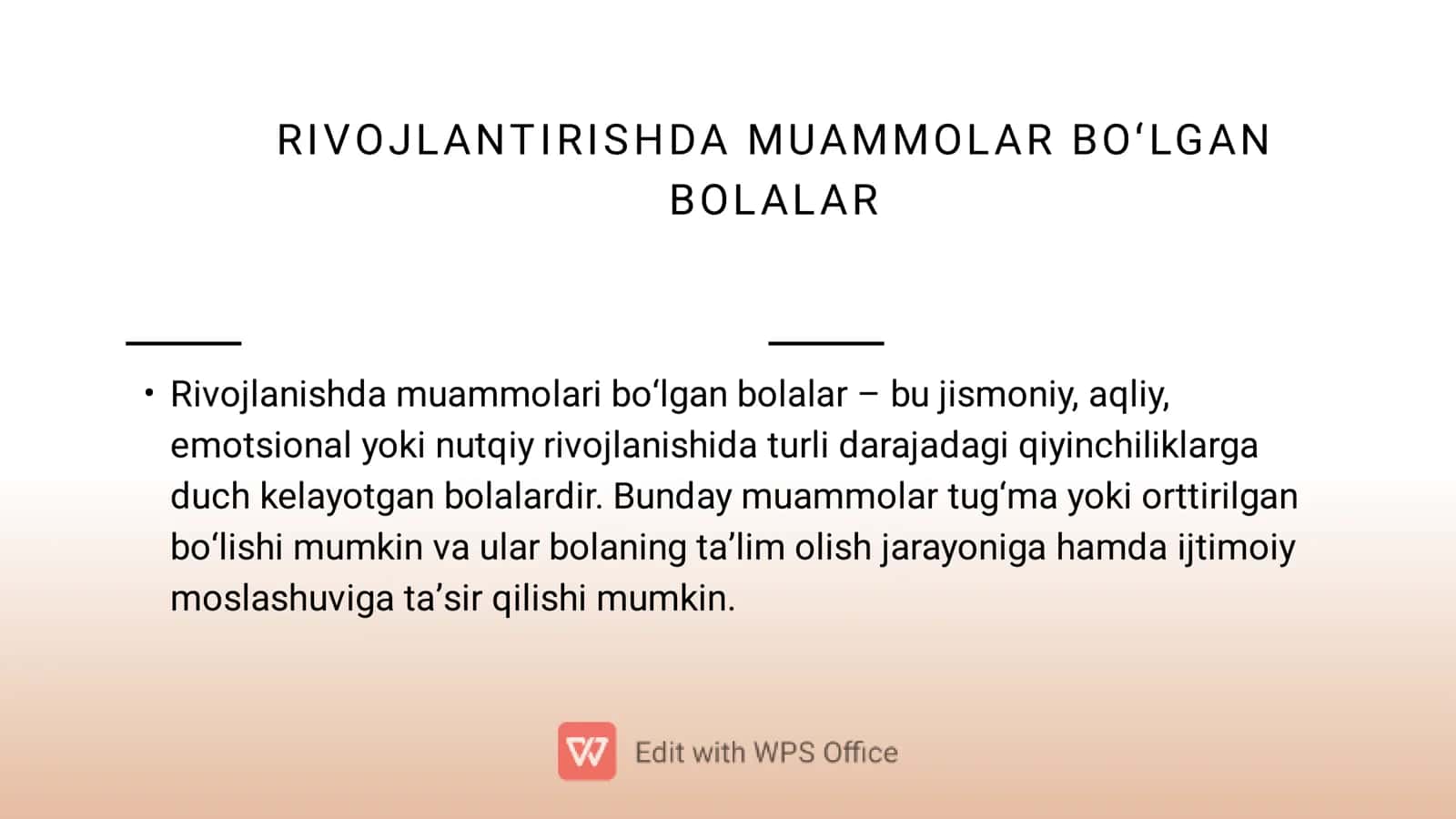 Rivojlantirish muammolari boʻlgan bolalar uchun inklyuziv ta'limni joriy etish. 3