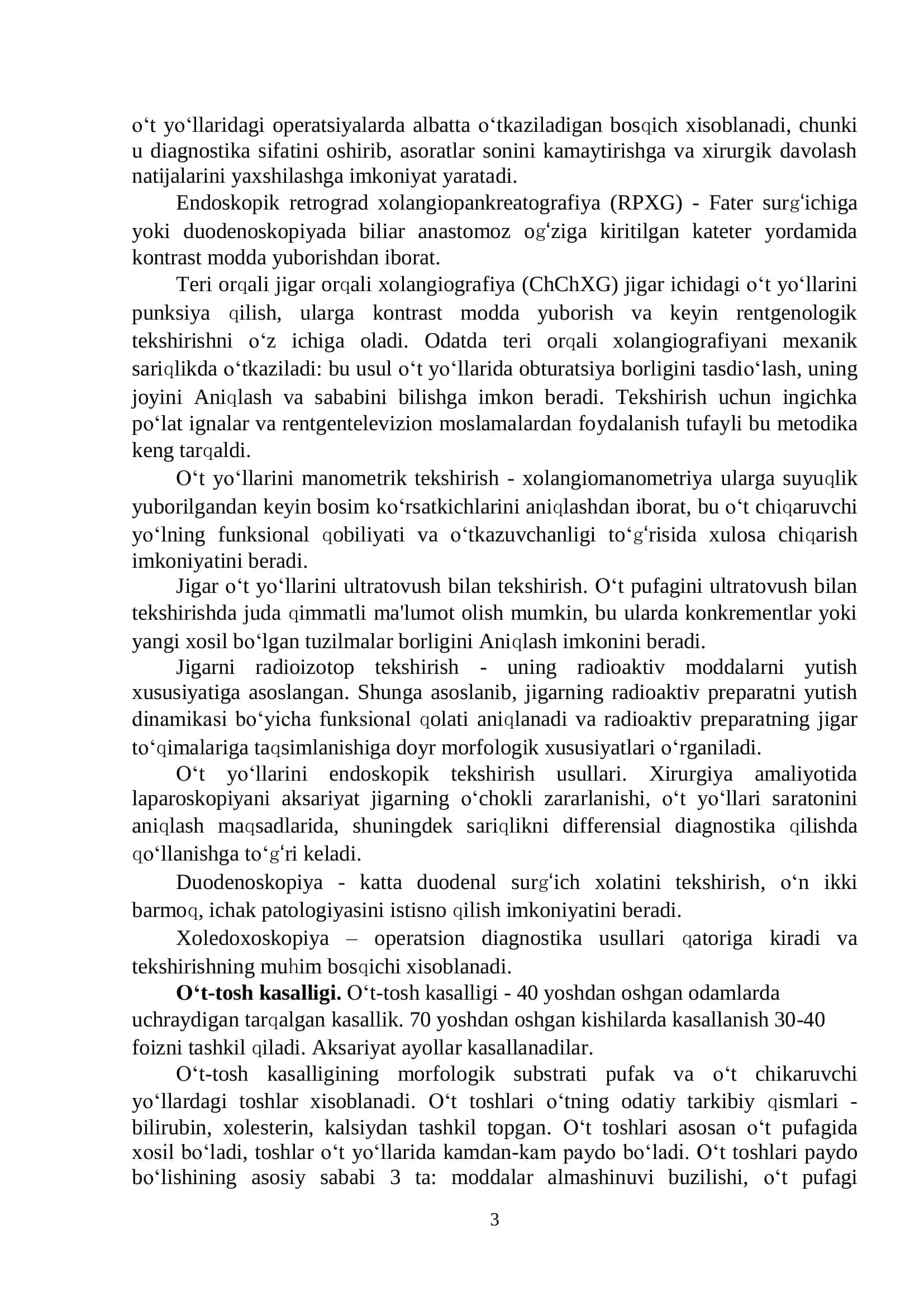 Surunkali xoletsistit. Klinikasi, diagnostikasi, davolash usullari 3