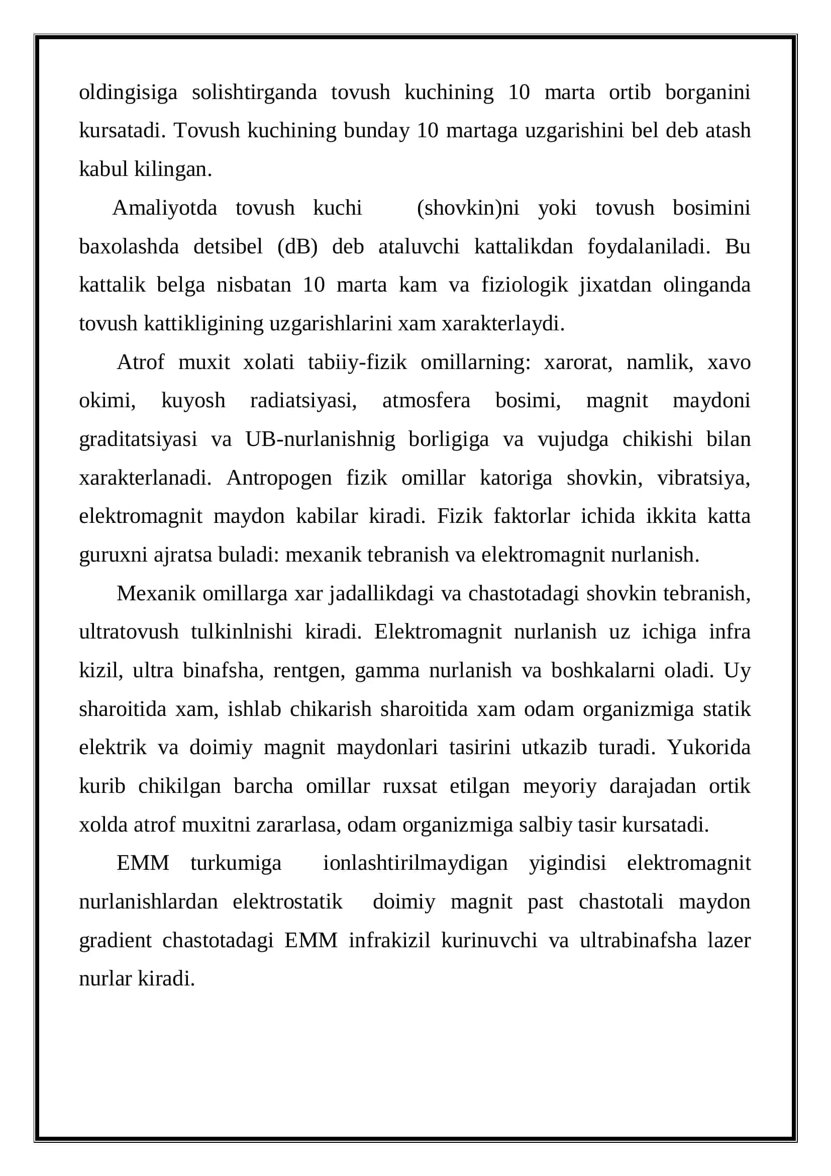 Shovqinga Qo'yilgan Gigenik Talablar 3