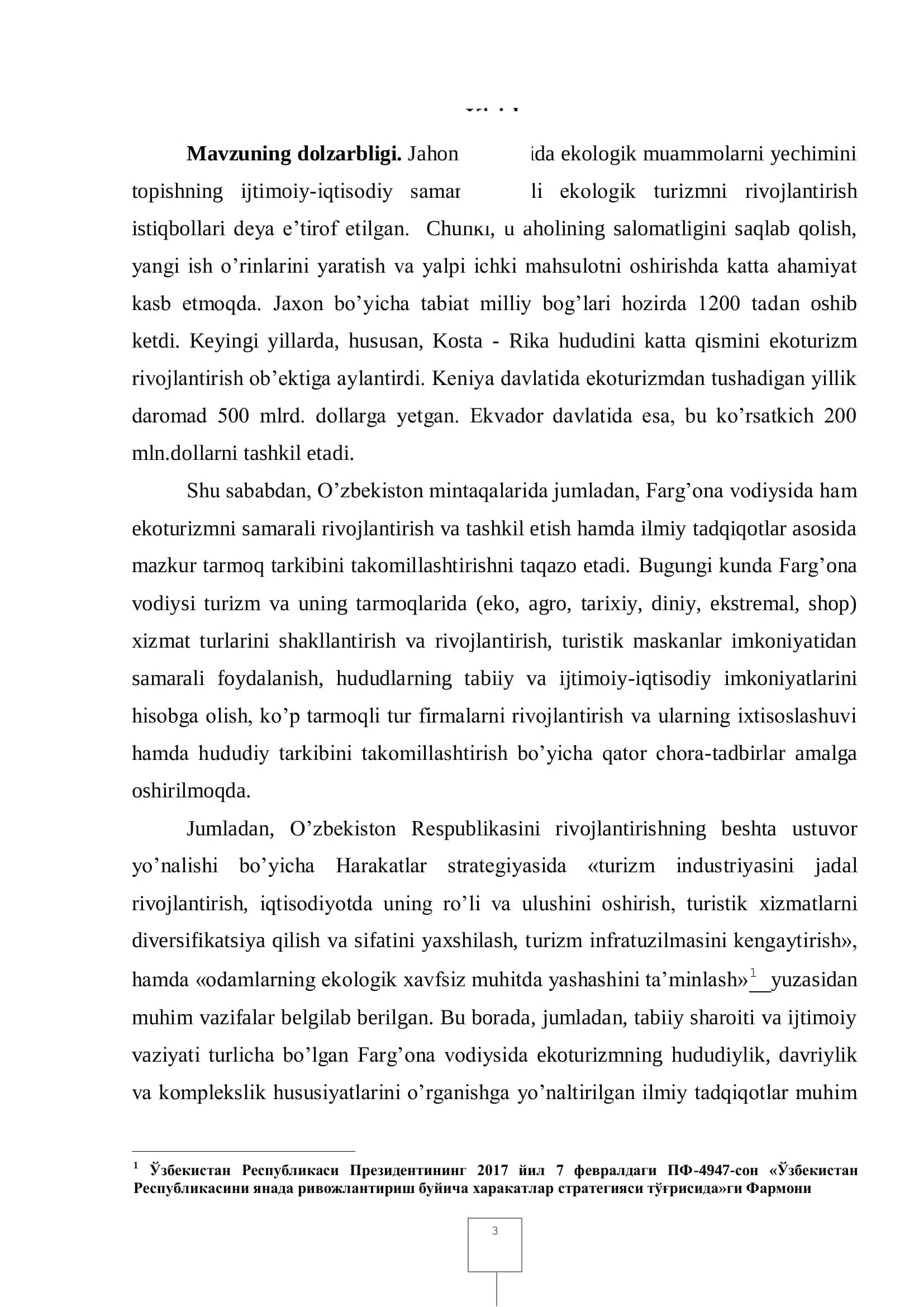 FARG‟ONA VODIYSIDA EKOTURIZM VA UNI RIVOJLANTIRISH MASALALARI 3