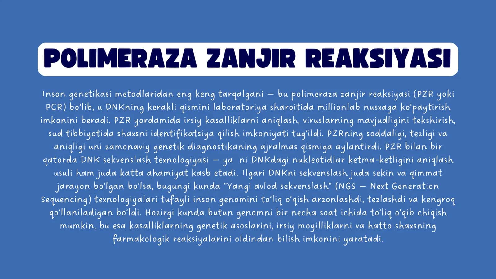 Odamlar genetikasining hozirgi zamon usullari 3