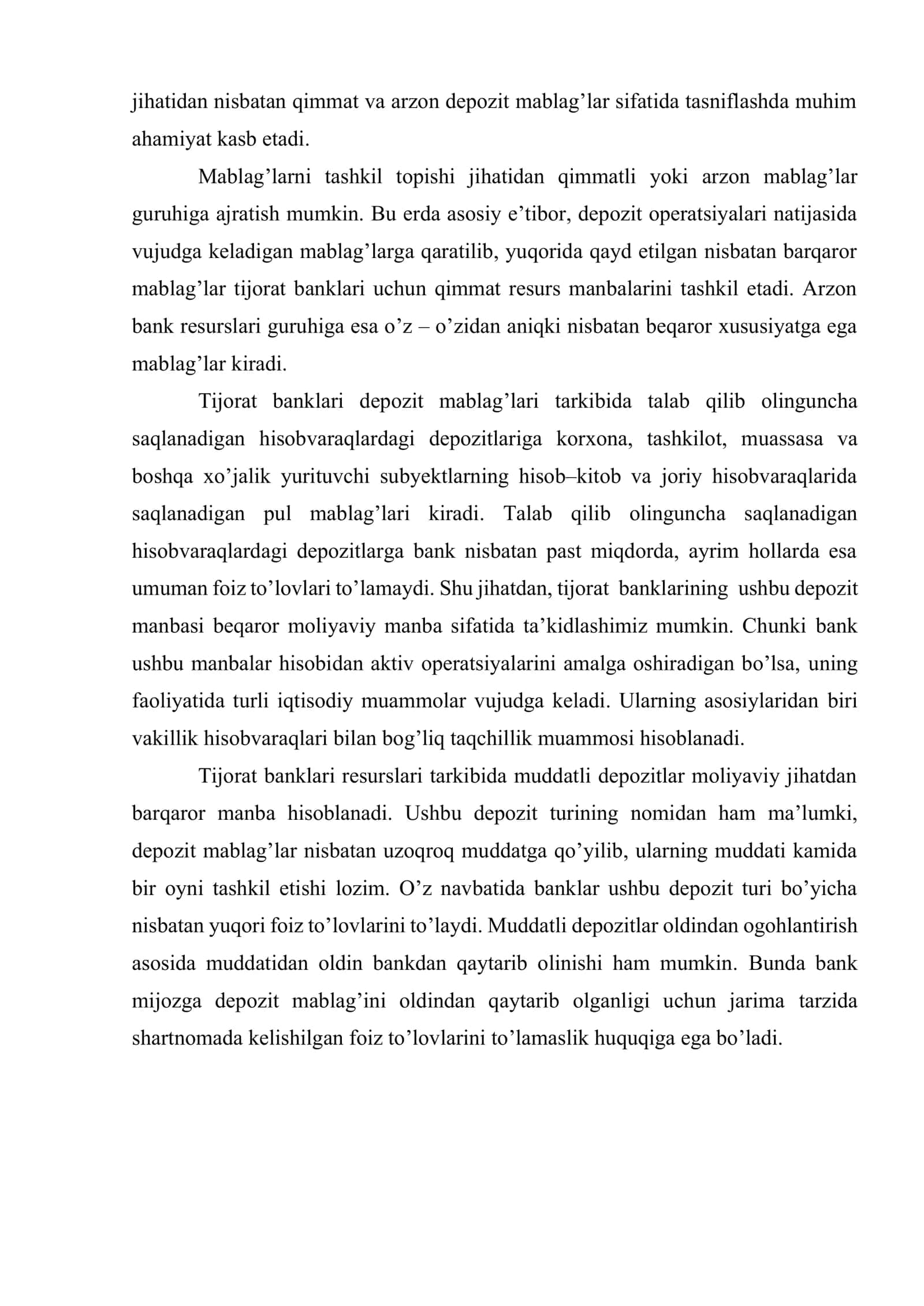 Banklarda depozit operatsiyalari hisobining tashkil etilishi 3